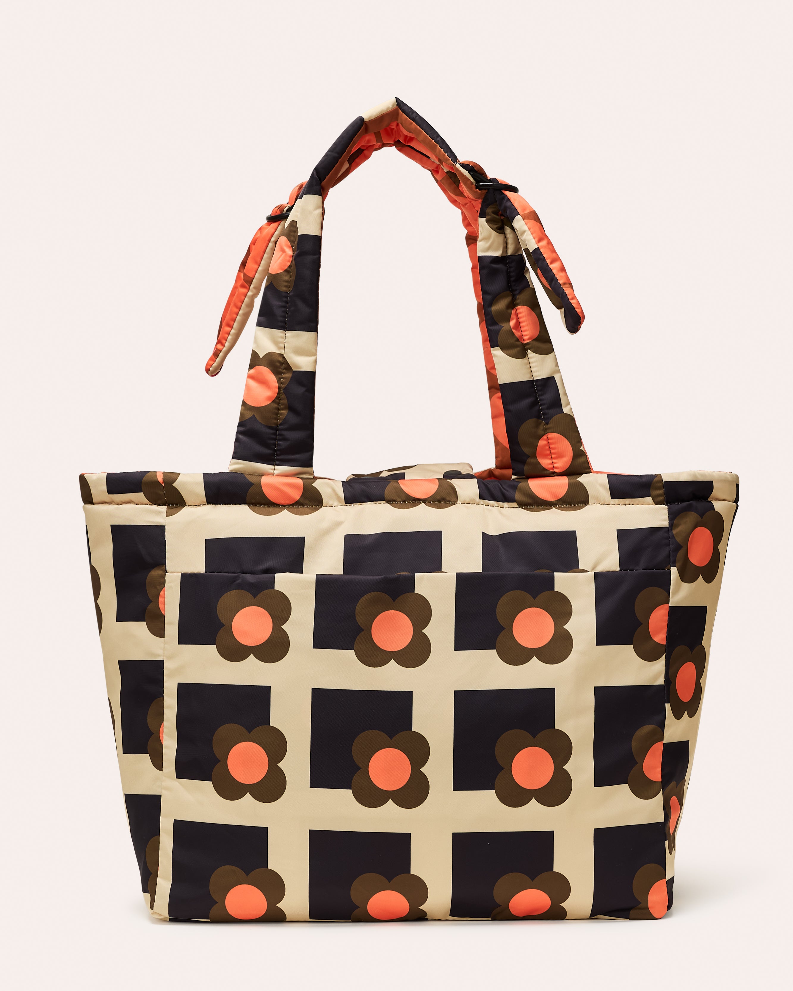 Reversible Puffy Tote - Solid Stem Marmalade and Clementine