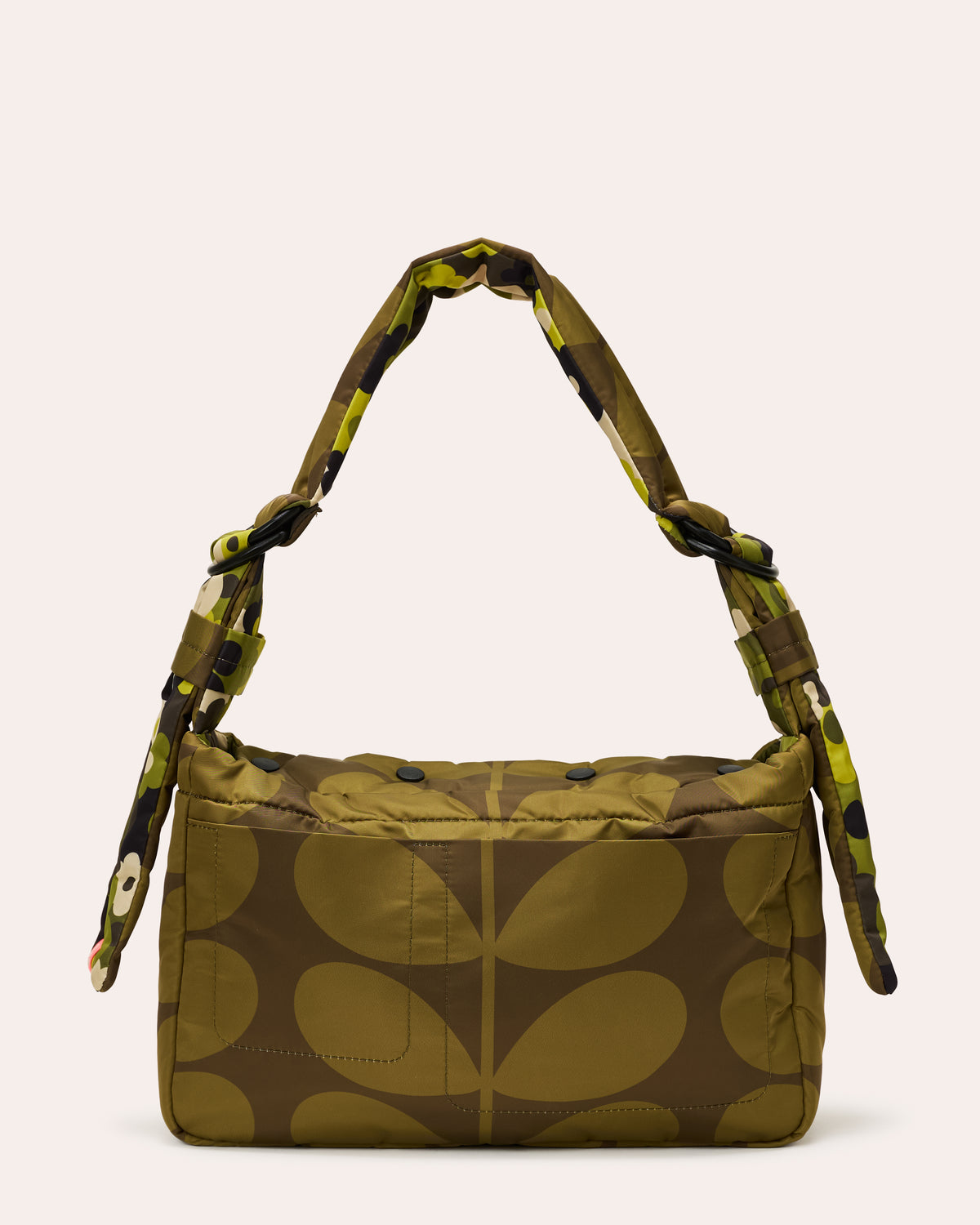 Reversible Puffy Shoulder Bag - Solid Stem Khaki and Fern