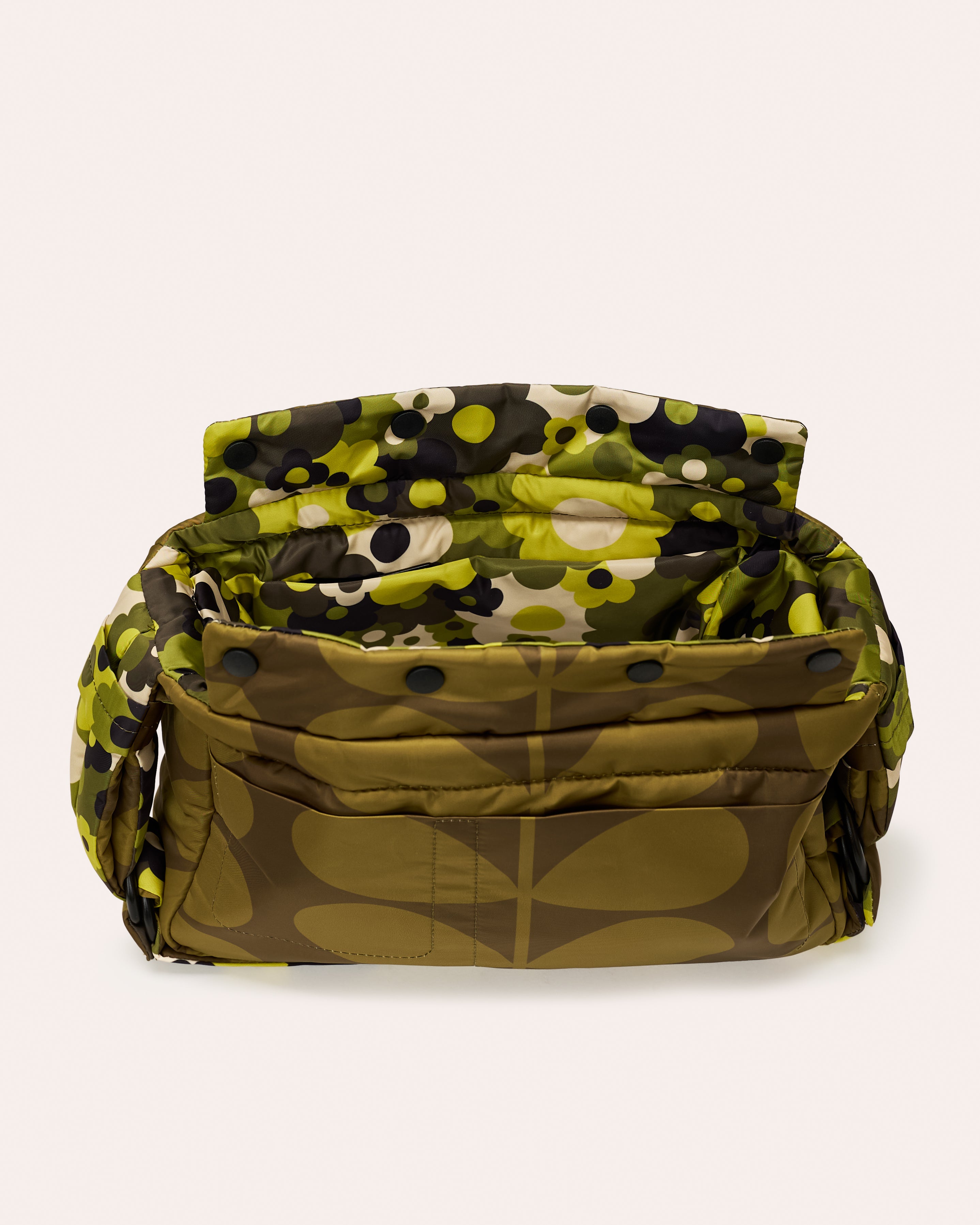 Reversible Puffy Shoulder Bag - Solid Stem Khaki and Fern