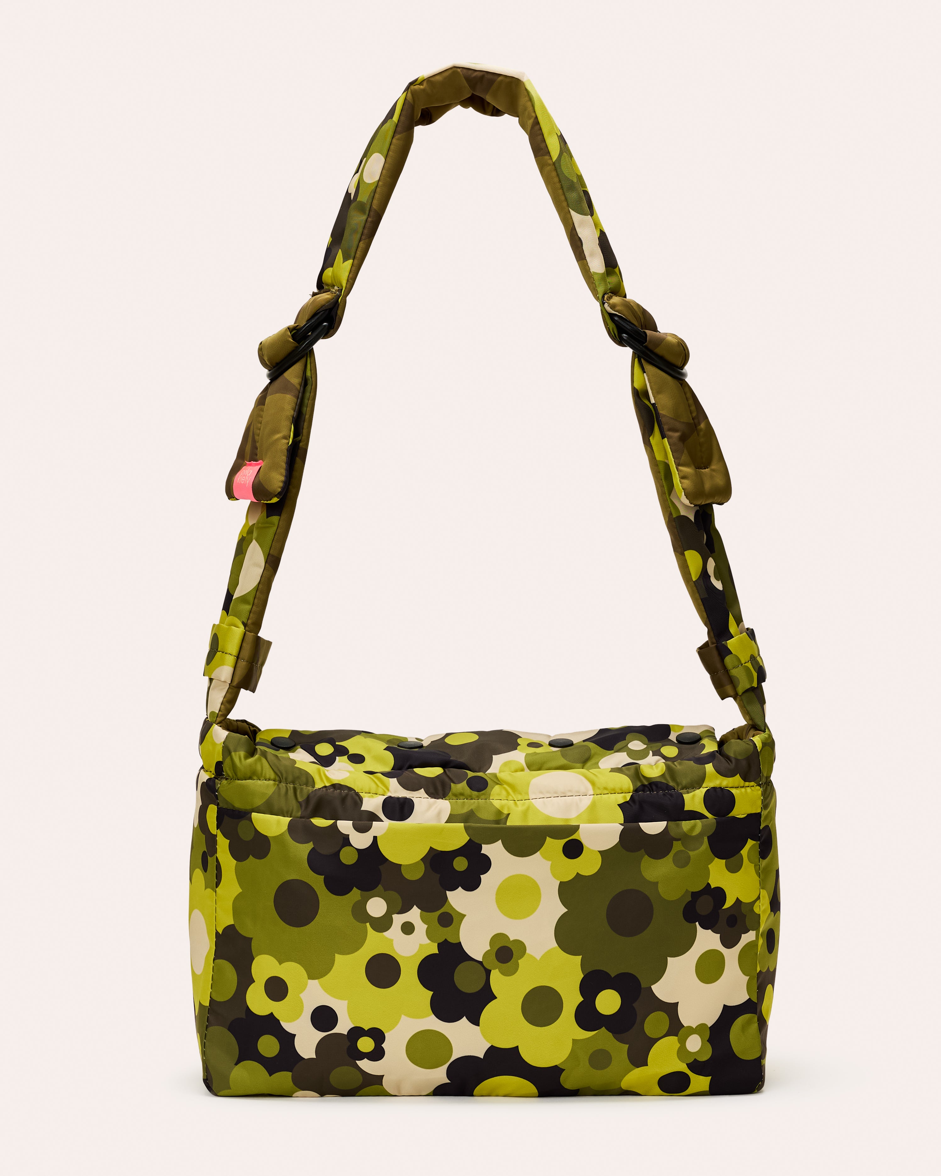 Reversible Puffy Shoulder Bag - Solid Stem Khaki and Fern