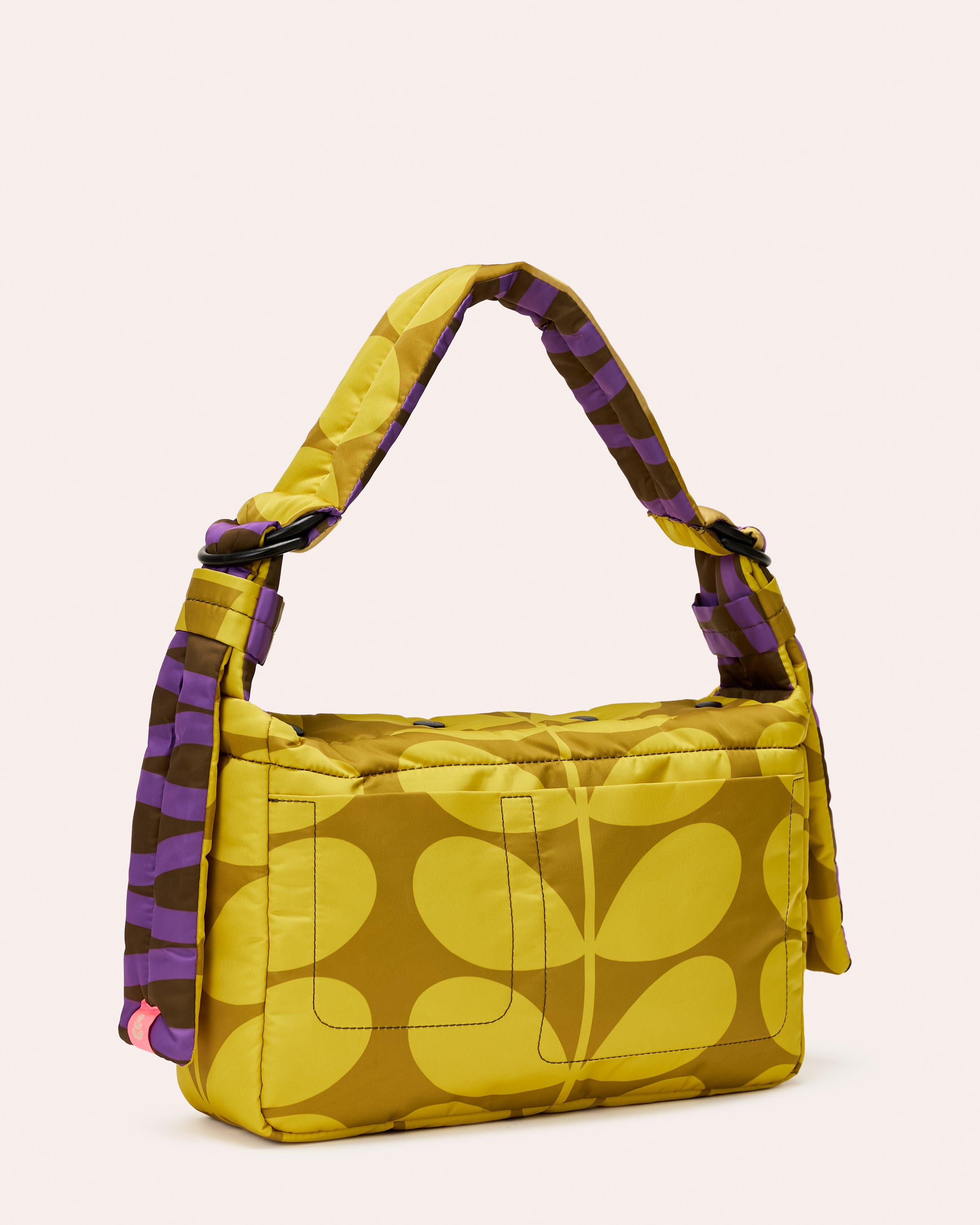 Reversible Puffy Shoulder Bag - Solid Stem Gorse and Heather