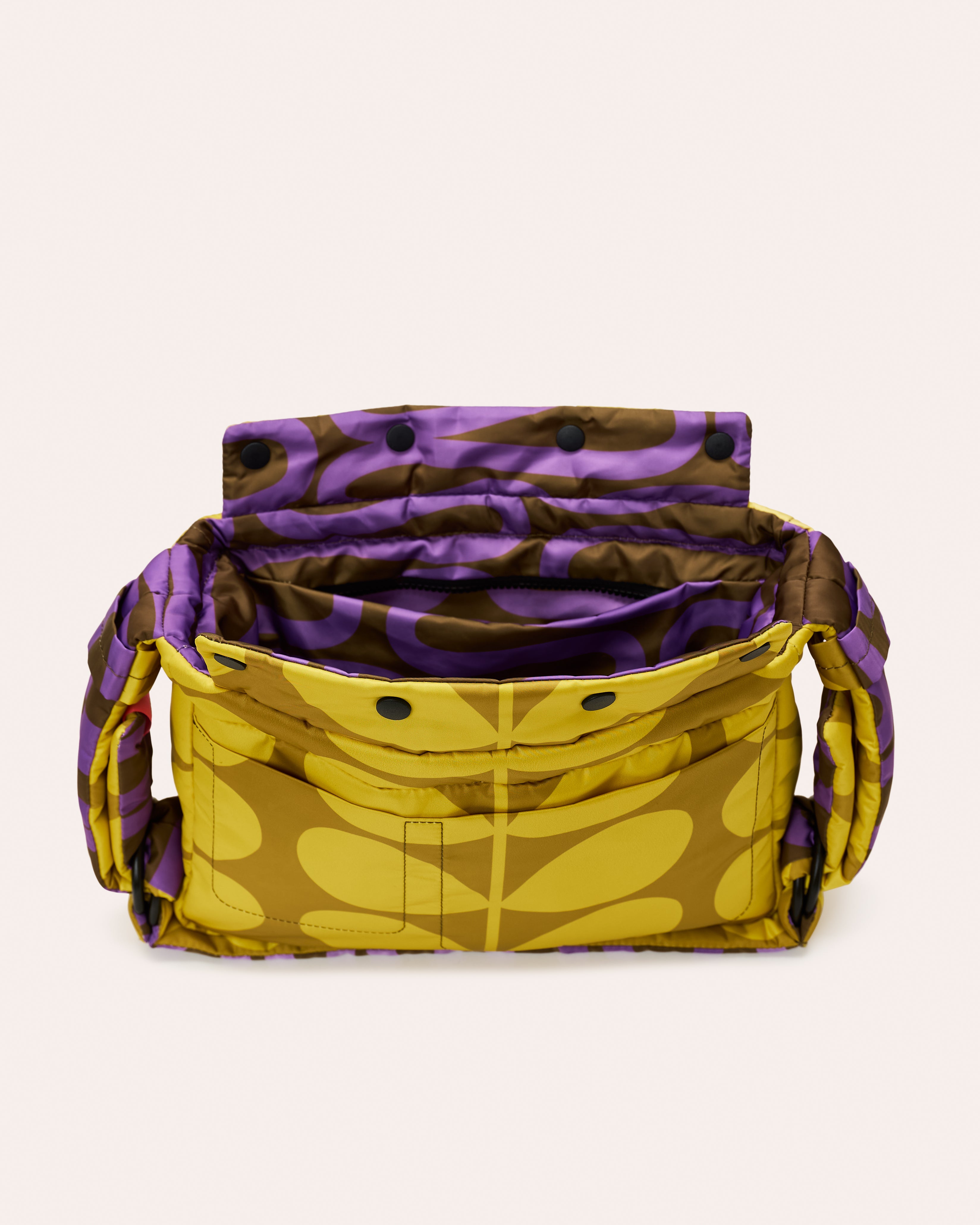 Reversible Puffy Shoulder Bag - Solid Stem Gorse and Heather