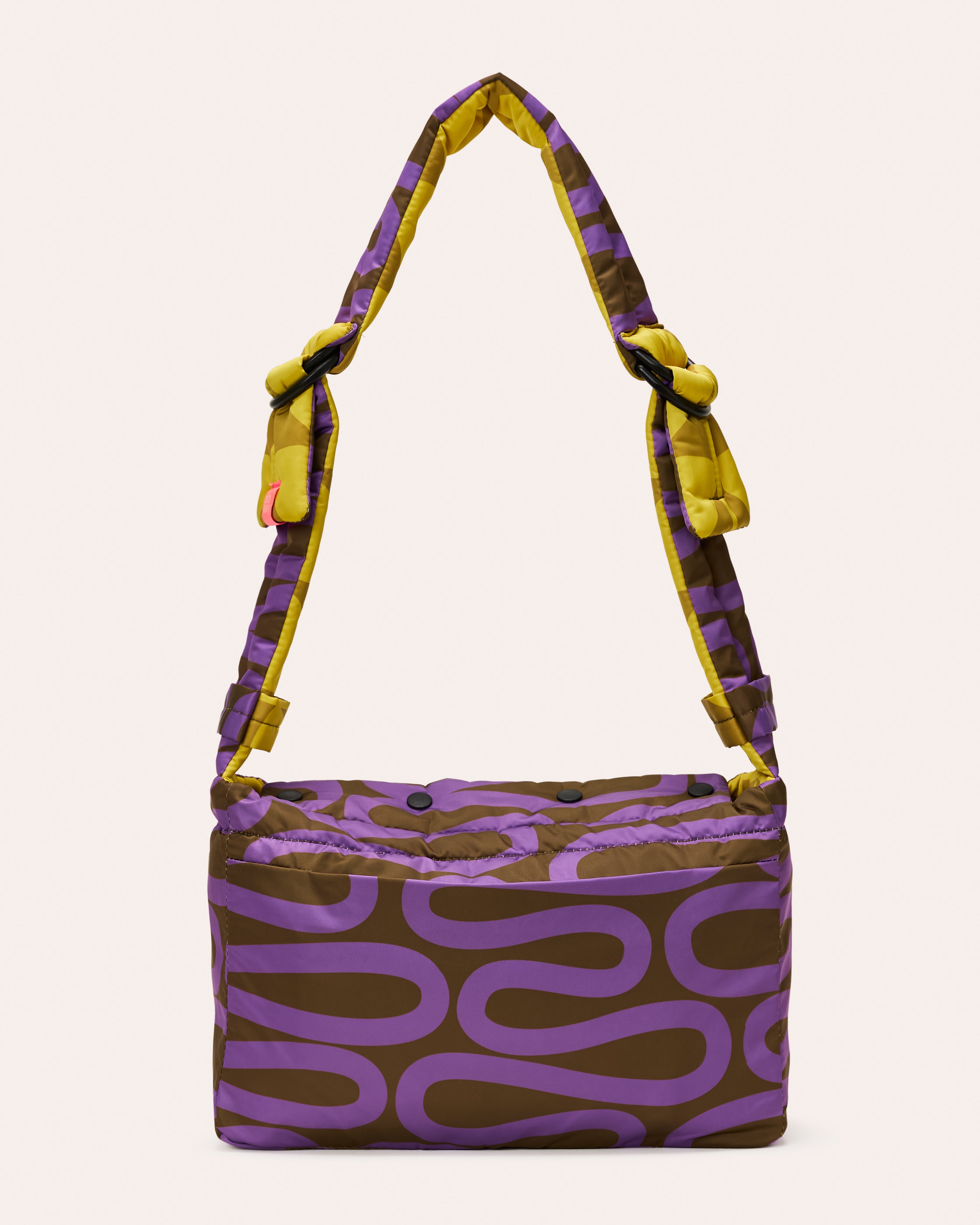 Reversible Puffy Shoulder Bag - Solid Stem Gorse and Heather