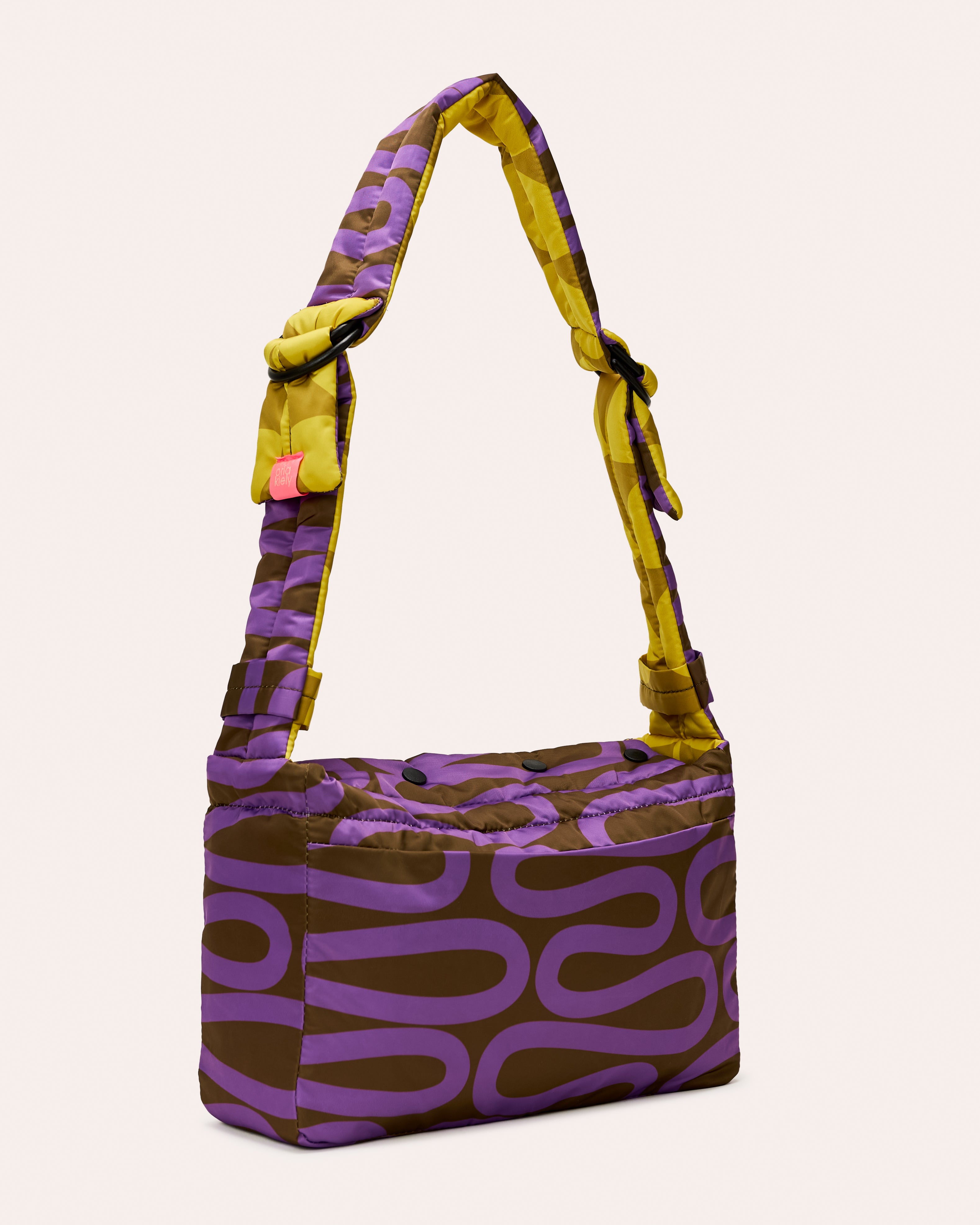 Reversible Puffy Shoulder Bag - Solid Stem Gorse and Heather