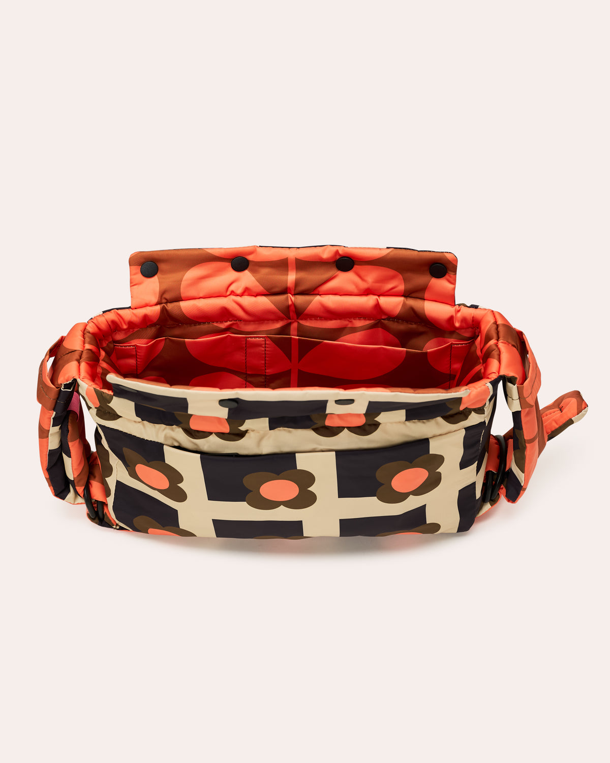 Reversible Puffy Shoulder Bag - Solid Stem Marmalade and Clementine