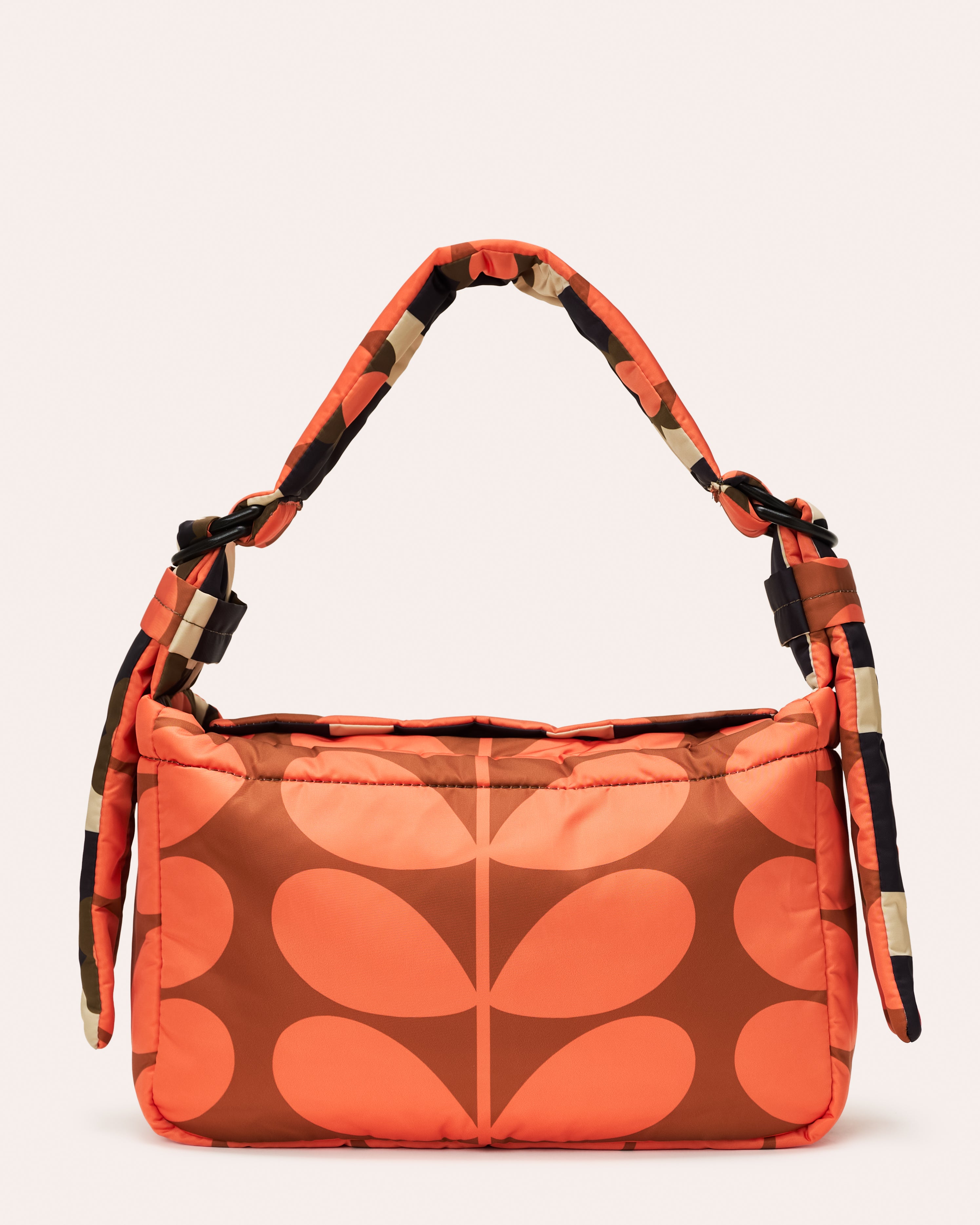 Reversible Puffy Shoulder Bag - Solid Stem Marmalade and Clementine