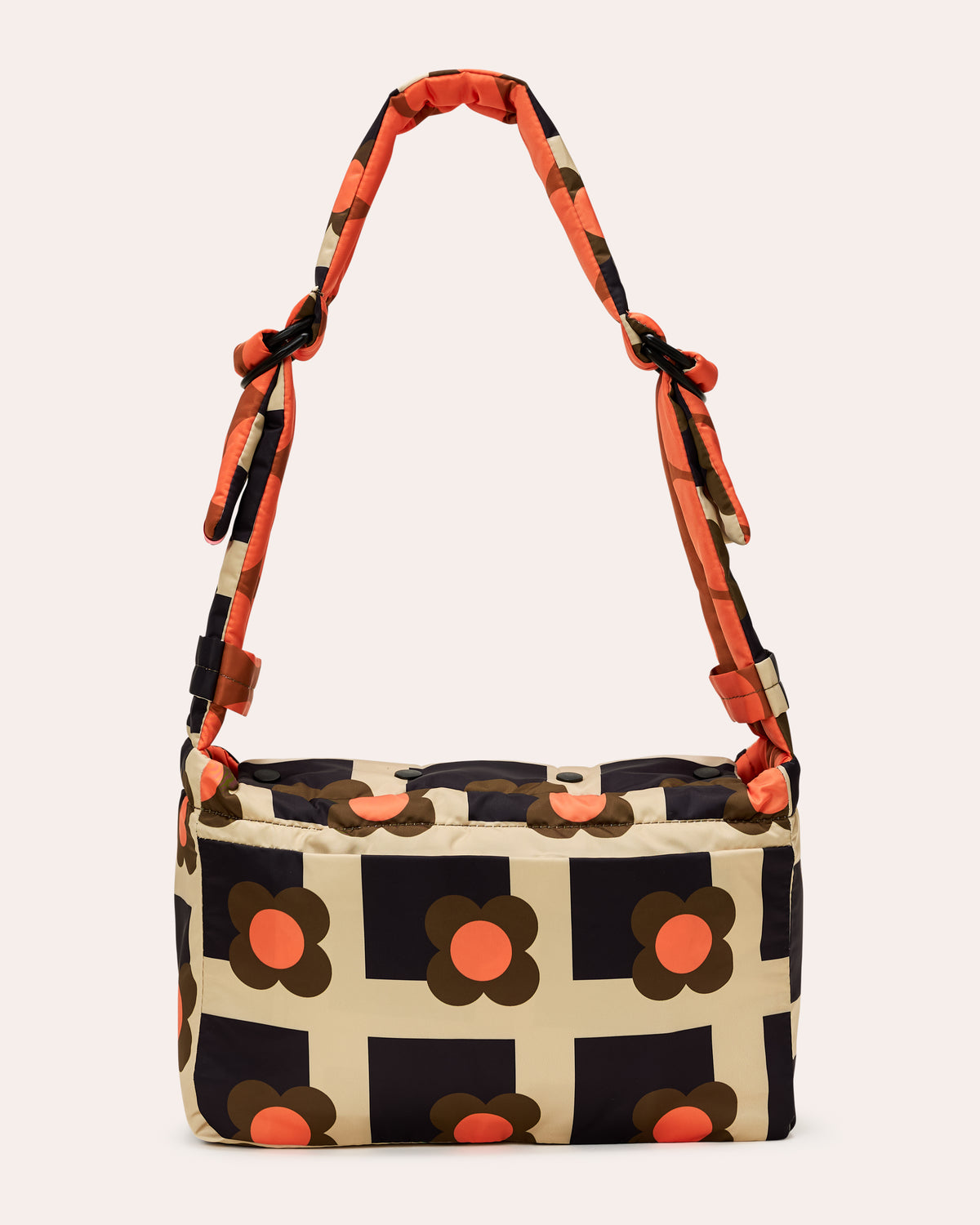 Reversible Puffy Shoulder Bag - Solid Stem Marmalade and Clementine
