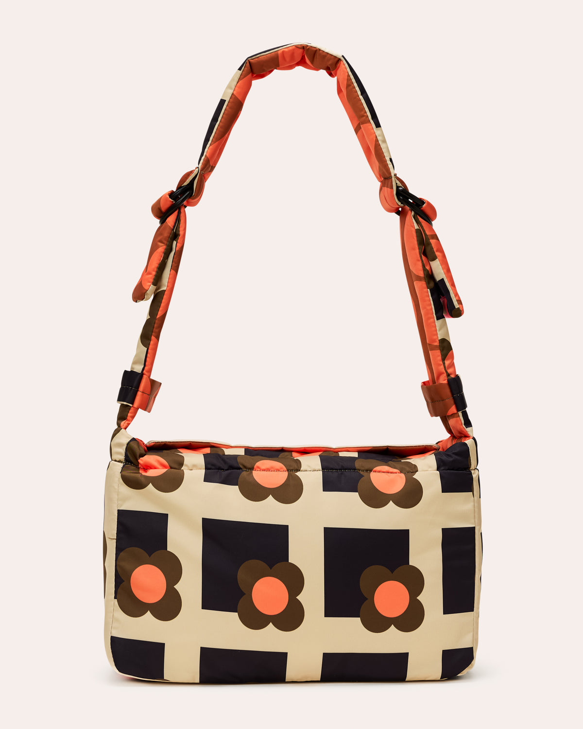 Reversible Puffy Shoulder Bag - Solid Stem Marmalade and Clementine