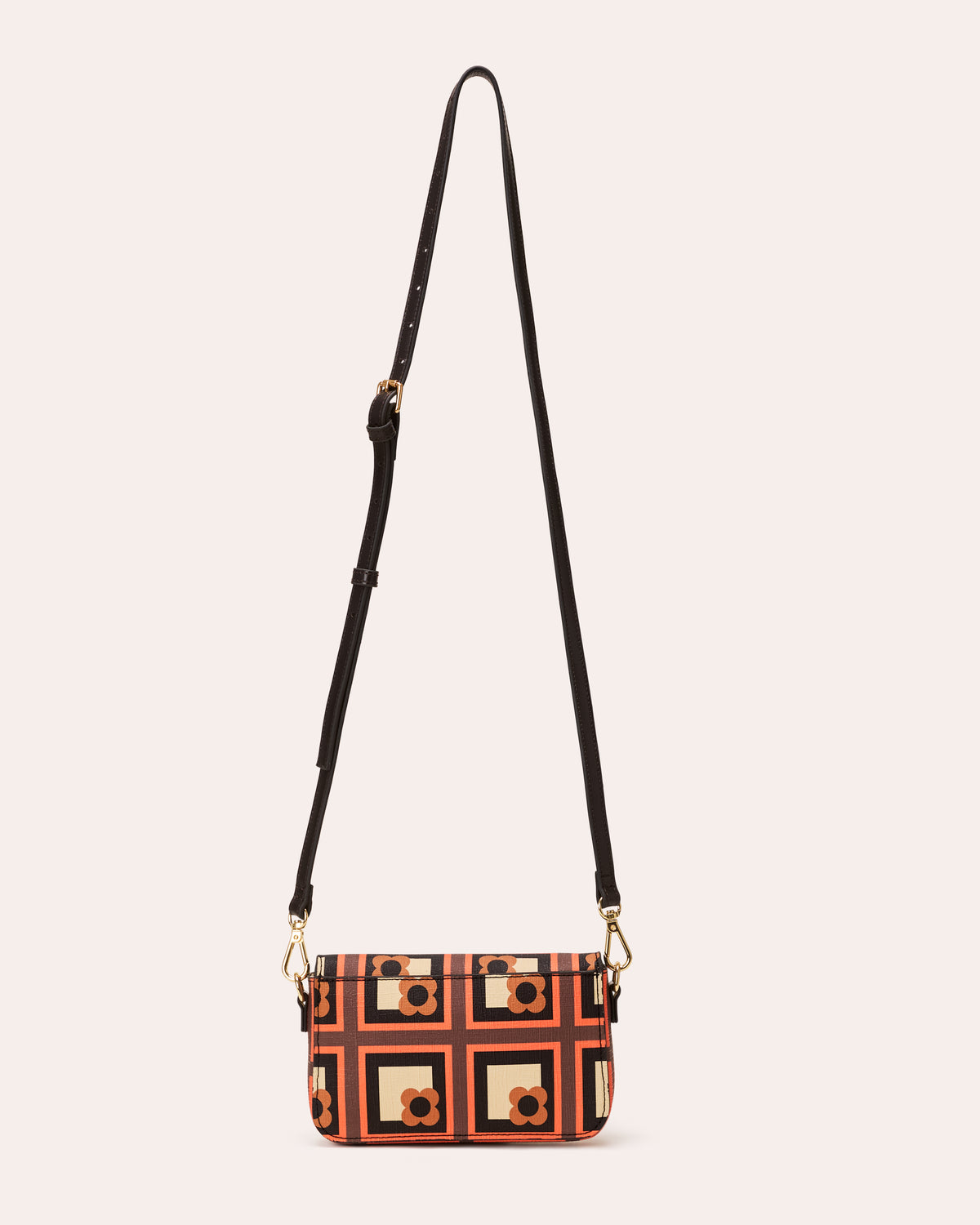 Lena Mini Crossbody - Retro Flower Check Orange