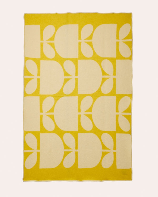 Wool Blanket - Block Stem Yellow