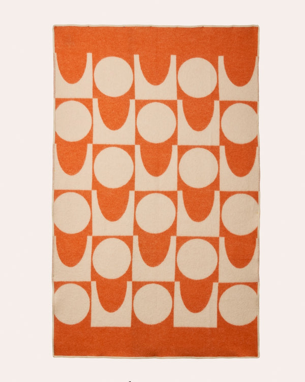 Wool Blanket - Spot Square Orange