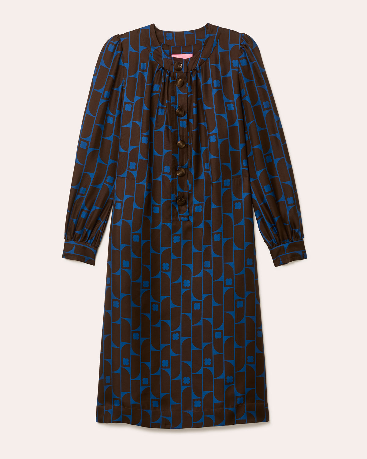 Dora Silk Dress - Metro Tile Ink