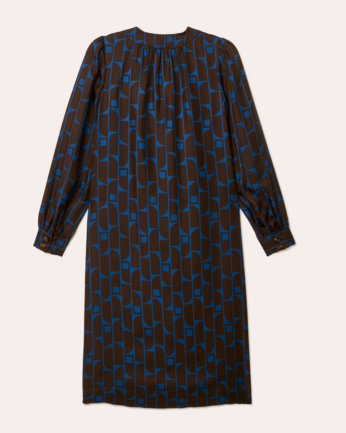 Dora Silk Dress - Metro Tile Ink
