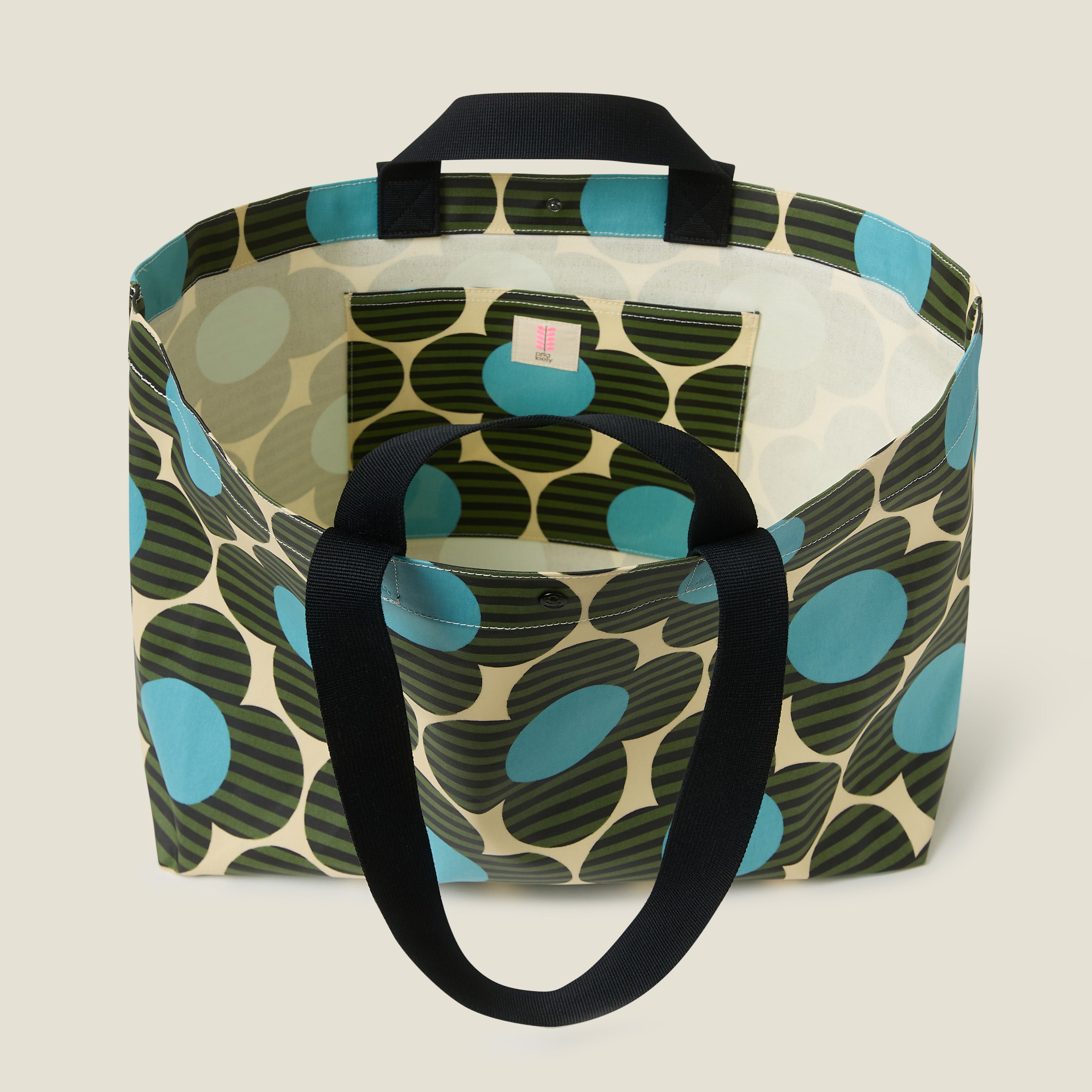 Roll Out Large Tote - Stripe Flower Spot Calypso