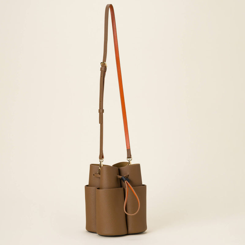 Flower Petal Crossbody - Brown