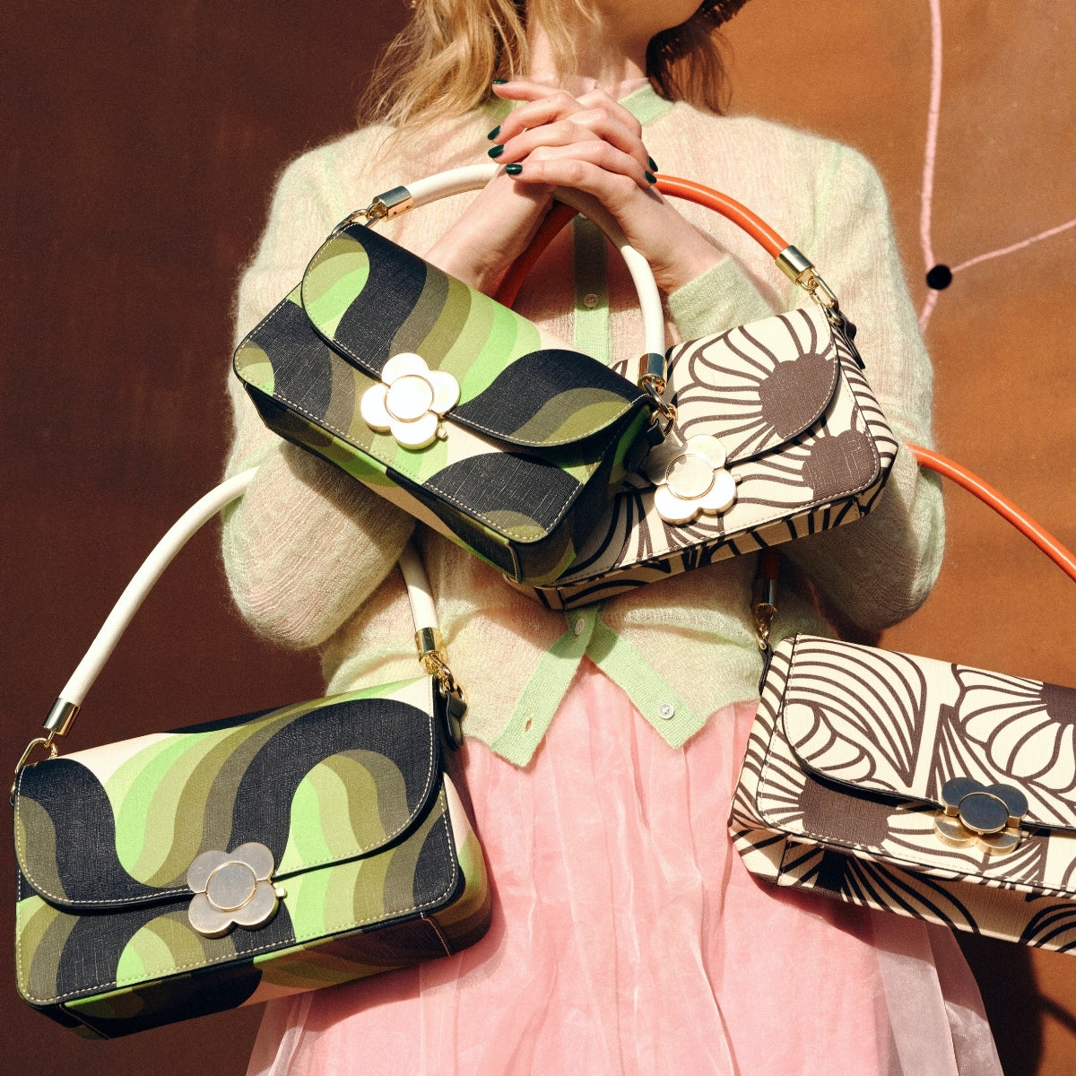 Vera Crossbody Bag | Orla Kiely Womens Everyday Bag | Olive Green Stem