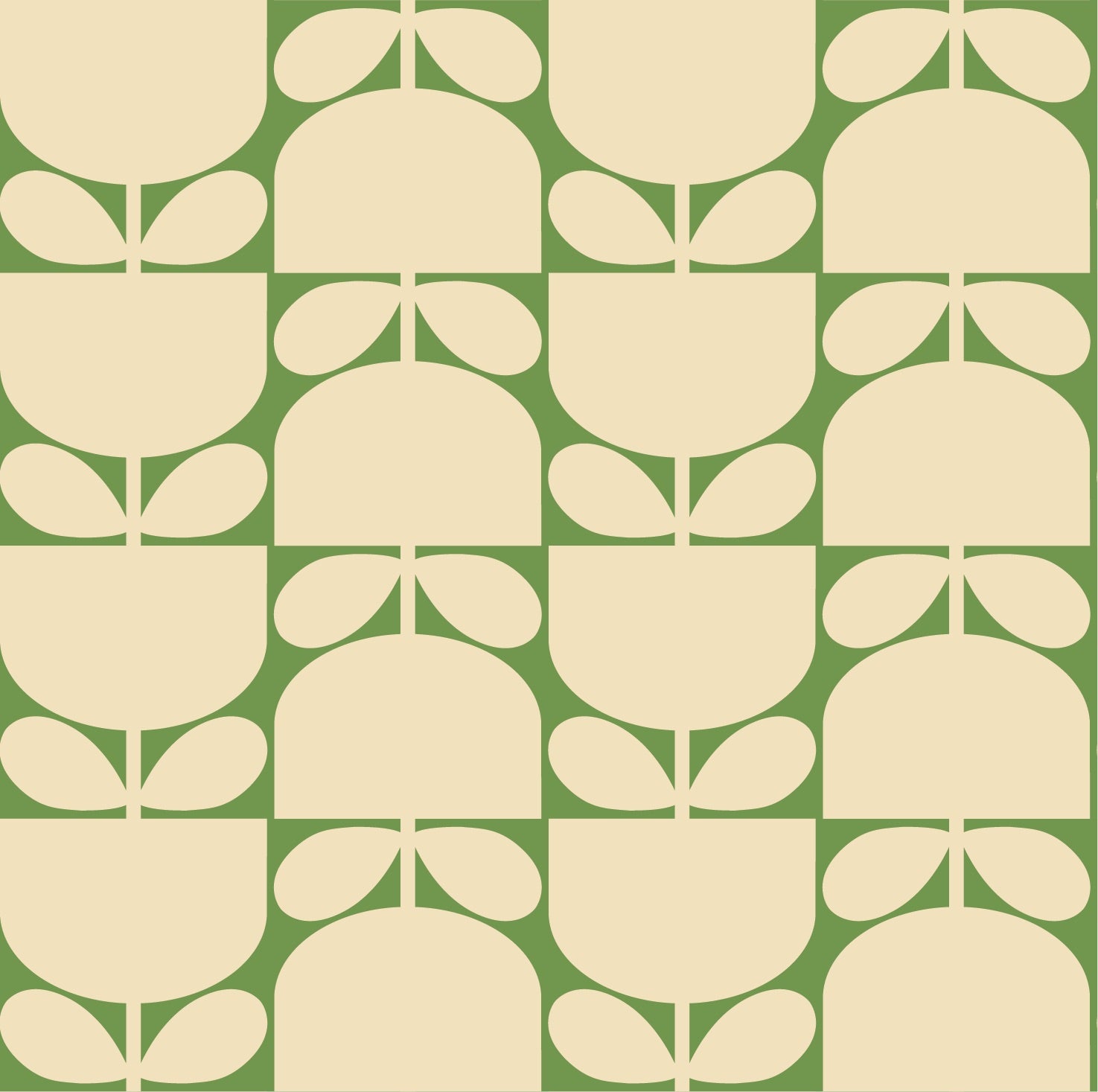 Block Stem Chalky Green Wallpaper Sample