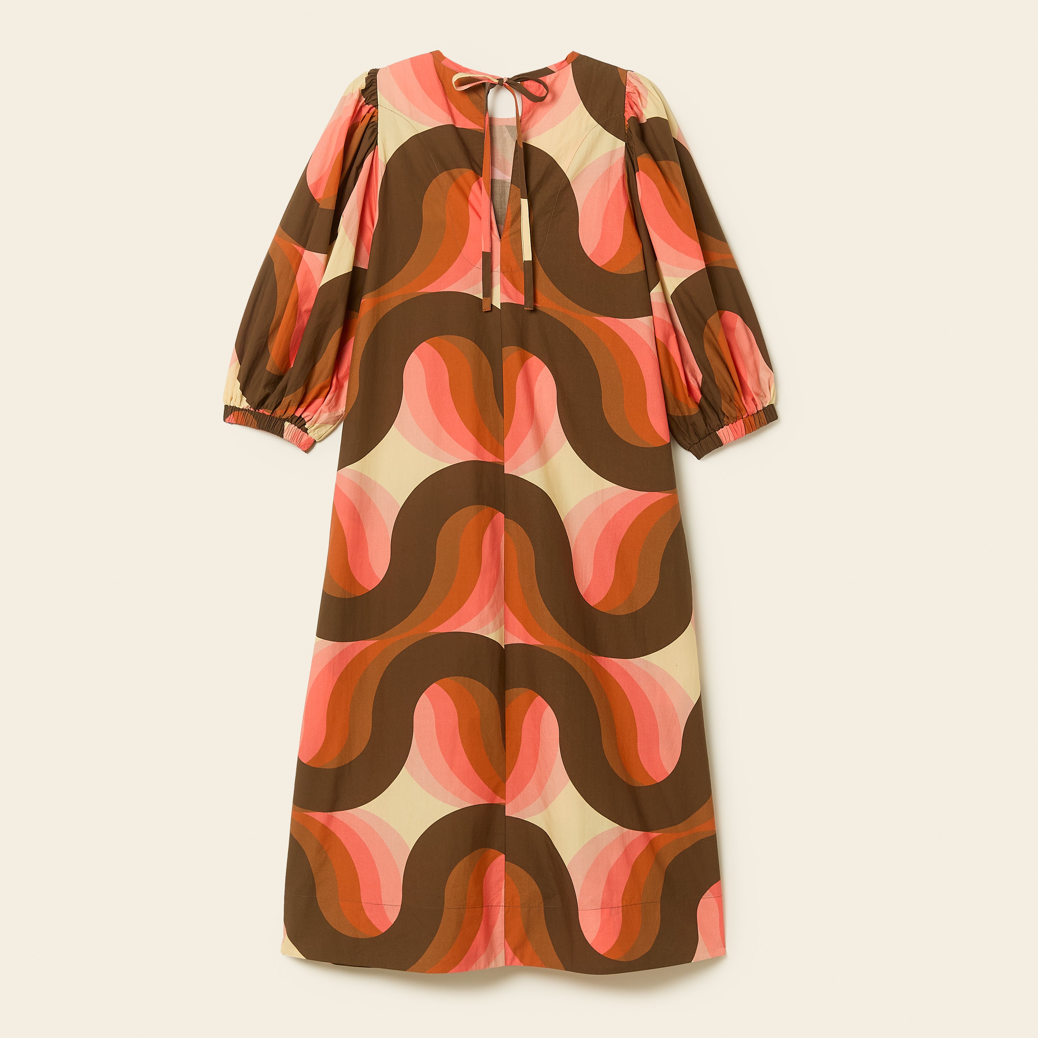 Bella Puff Sleeve Dress Giant Rolling Wave