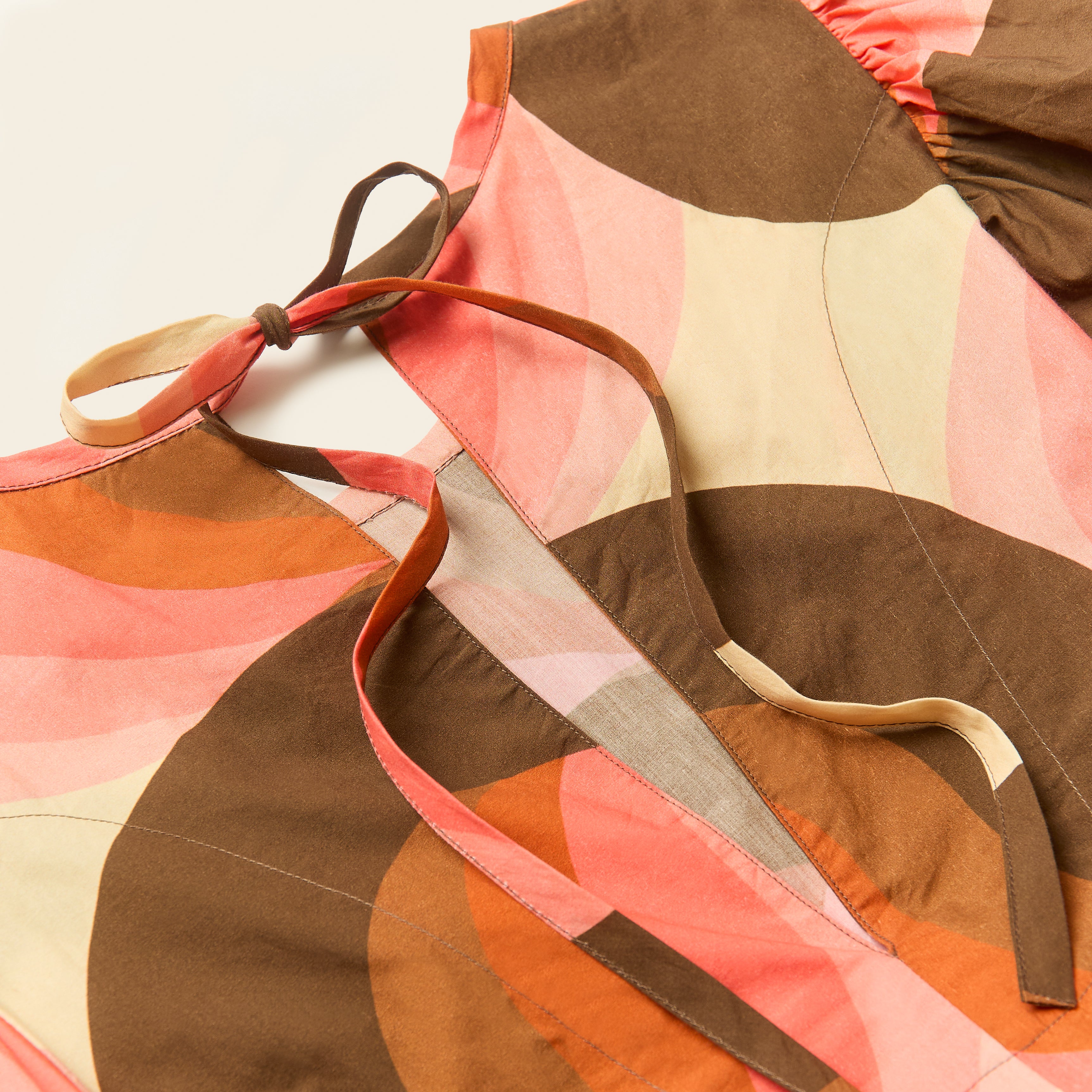 Bella Puff Sleeve Dress Giant Rolling Wave