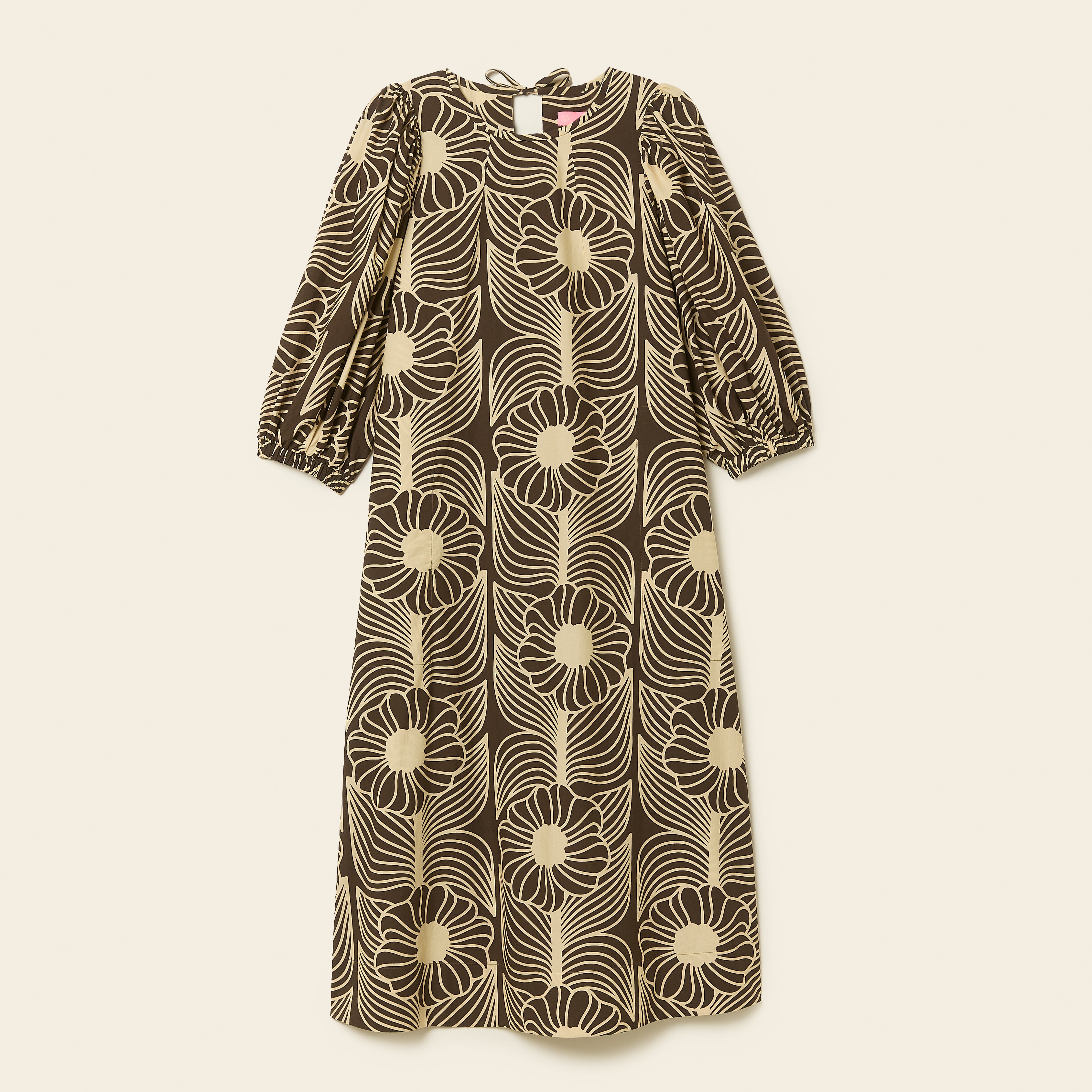 Bella Puff Sleeve Dress Moonflower Walnut