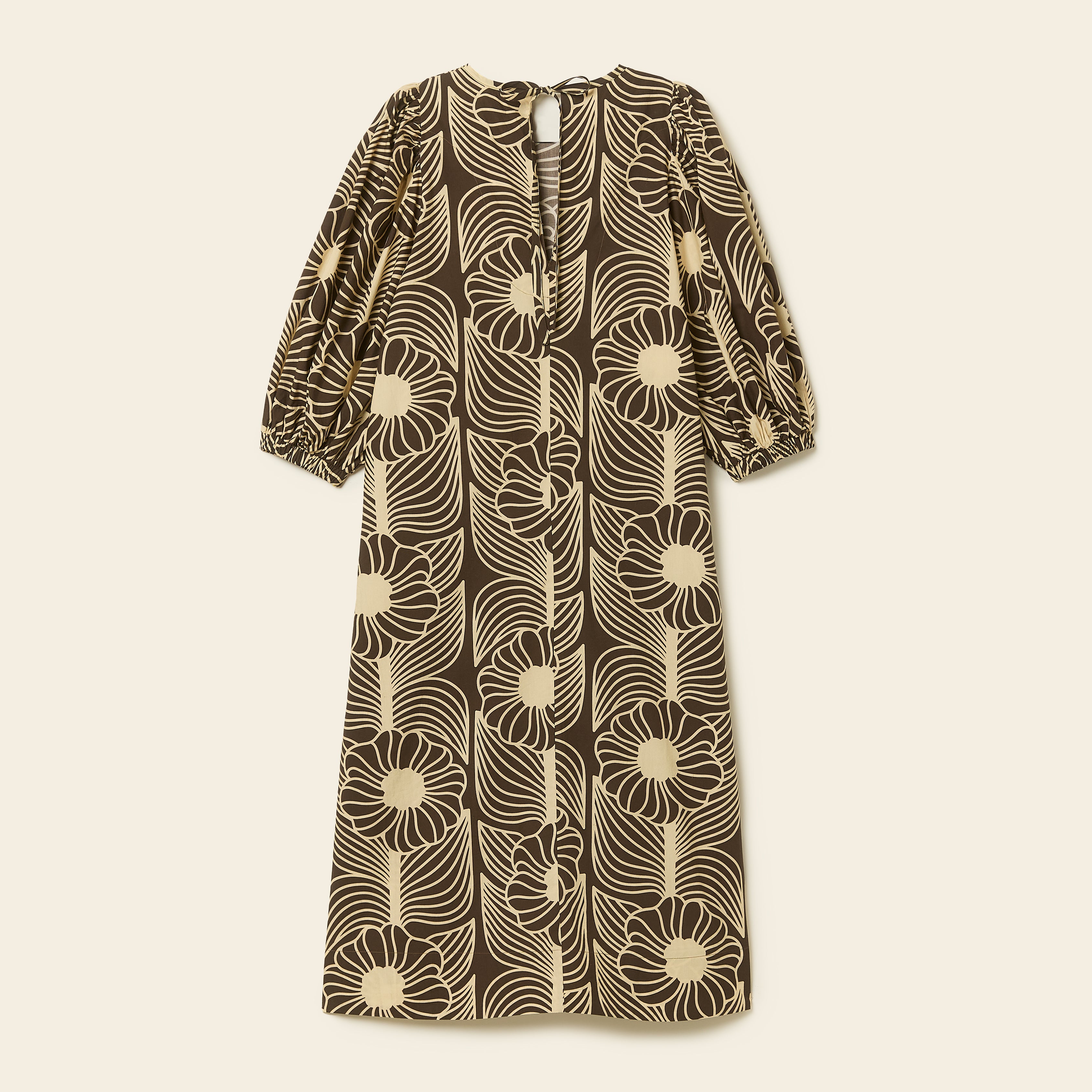 Bella Puff Sleeve Dress Moonflower Walnut