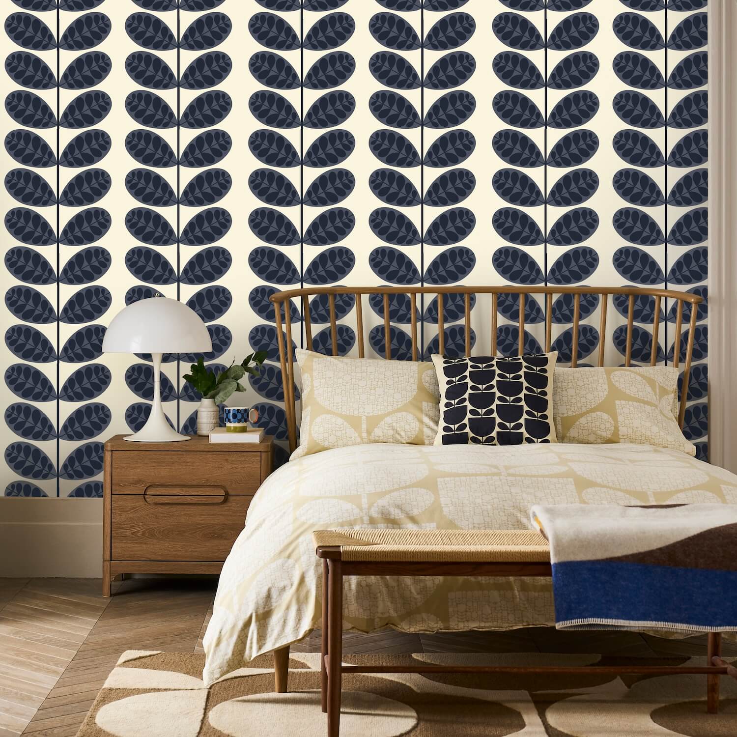 Botanica Denim Wallpaper
