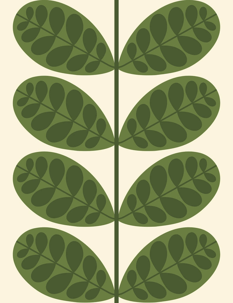 Botanica Wallpaper in Green Artwork by Orla Kiely