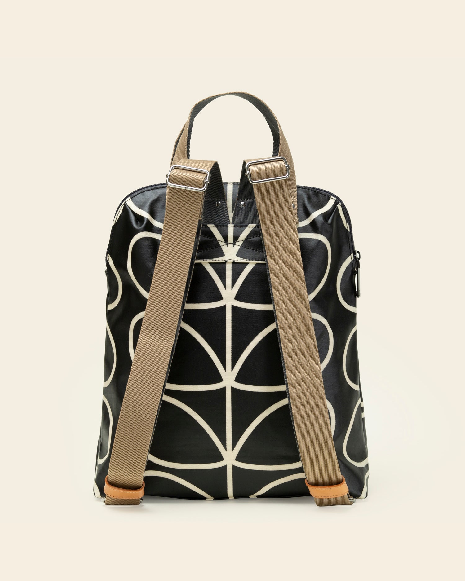 Bestie Backpack For Women Linear Stem Liquorice Black | Orla Kiely