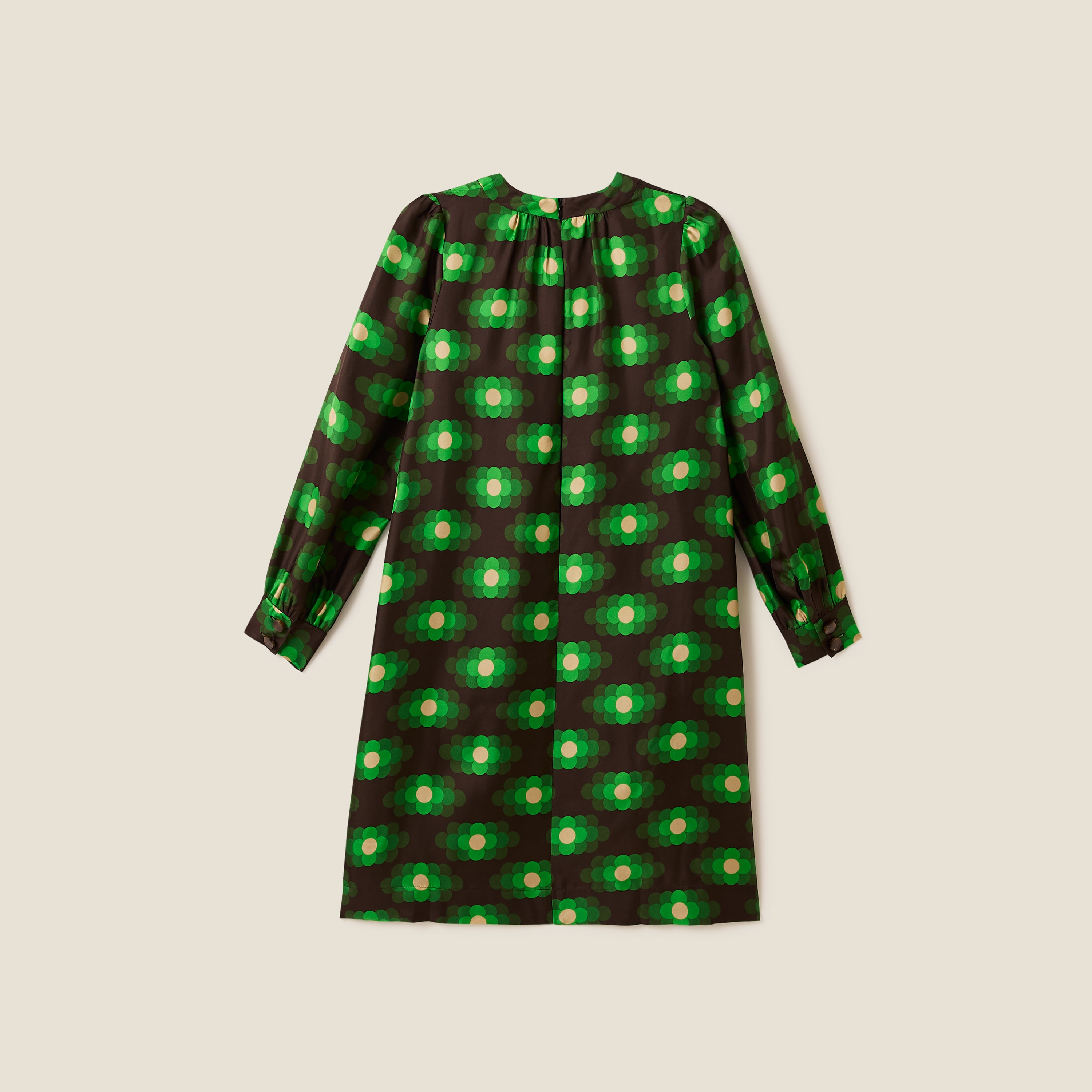 Orla Long Sleeve Mini Silk Dress - Flower Haze