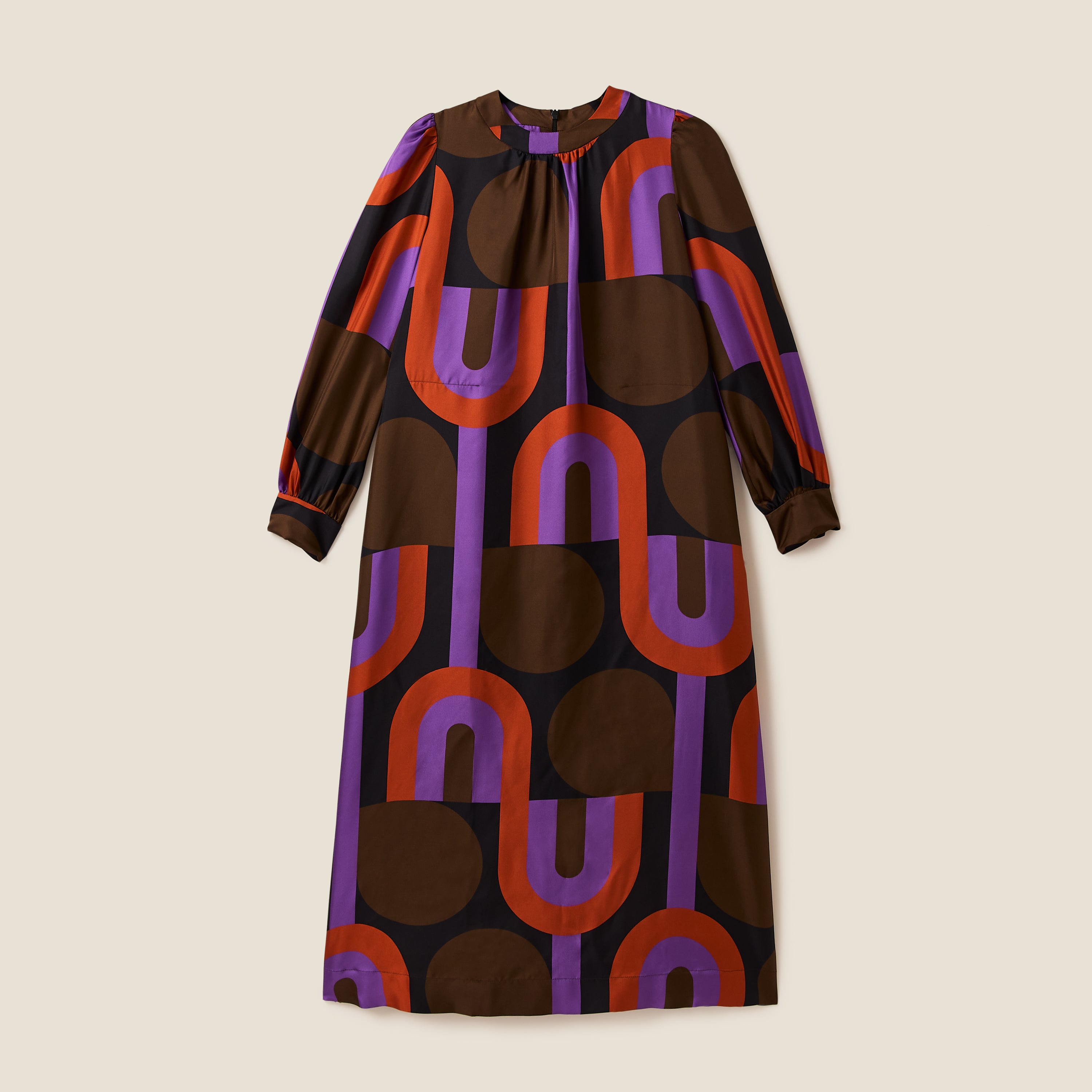 Orla Long Sleeve Midi Silk Dress - Circle Line