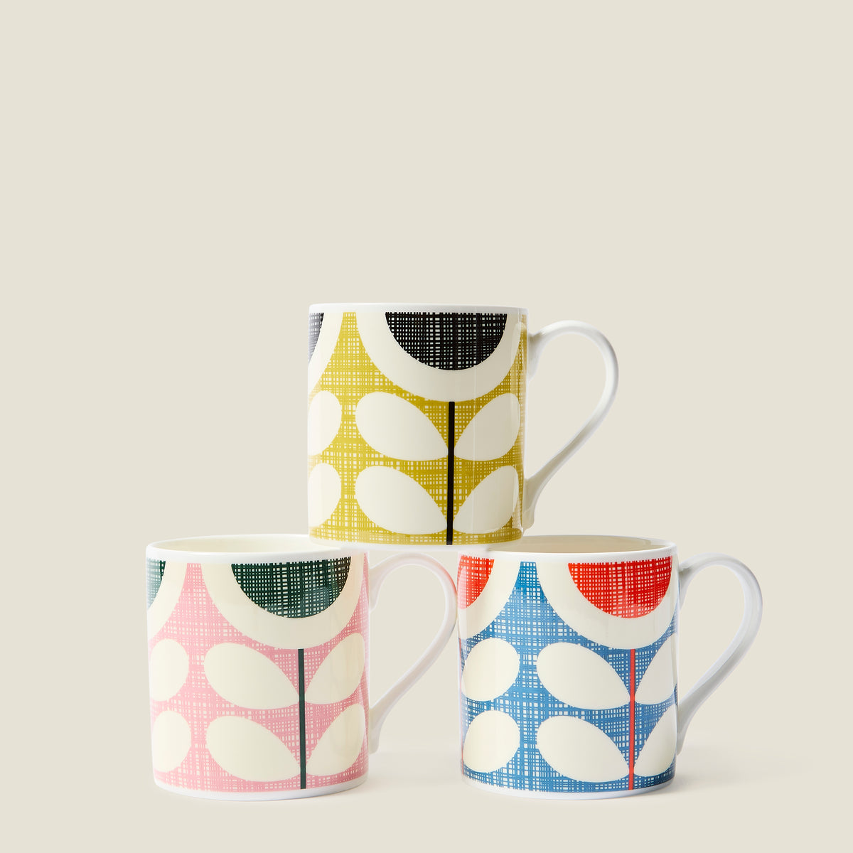 Large Mug Set 3 Scribble Sunflower