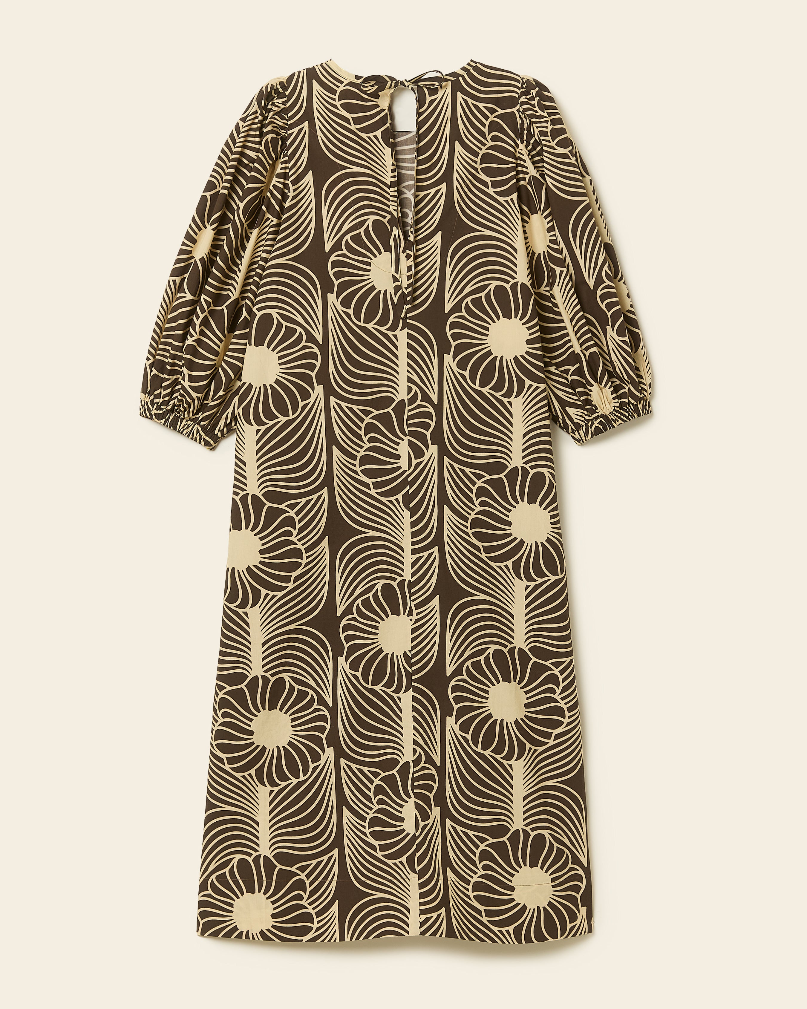Bella Puff Sleeve Dress Moonflower Walnut