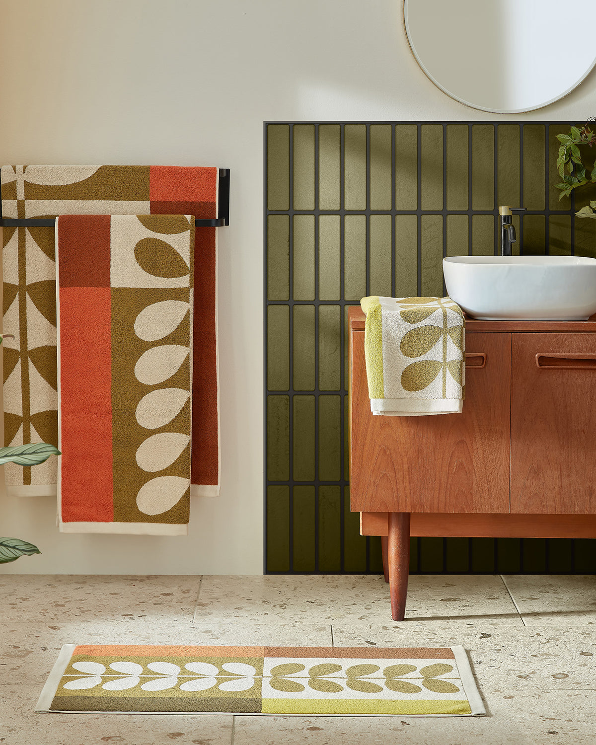 Stem Check Towels - Hazel Ochre