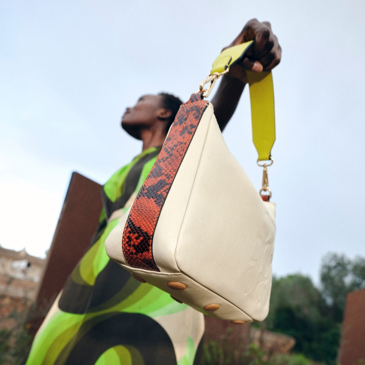 Small Softie Leather Shoulder Bag - White Crème