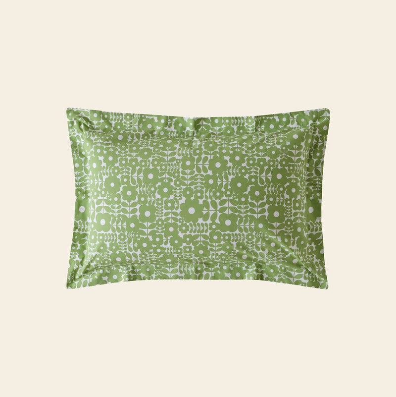 Criss Cross Stem Bed Linen Basil Green