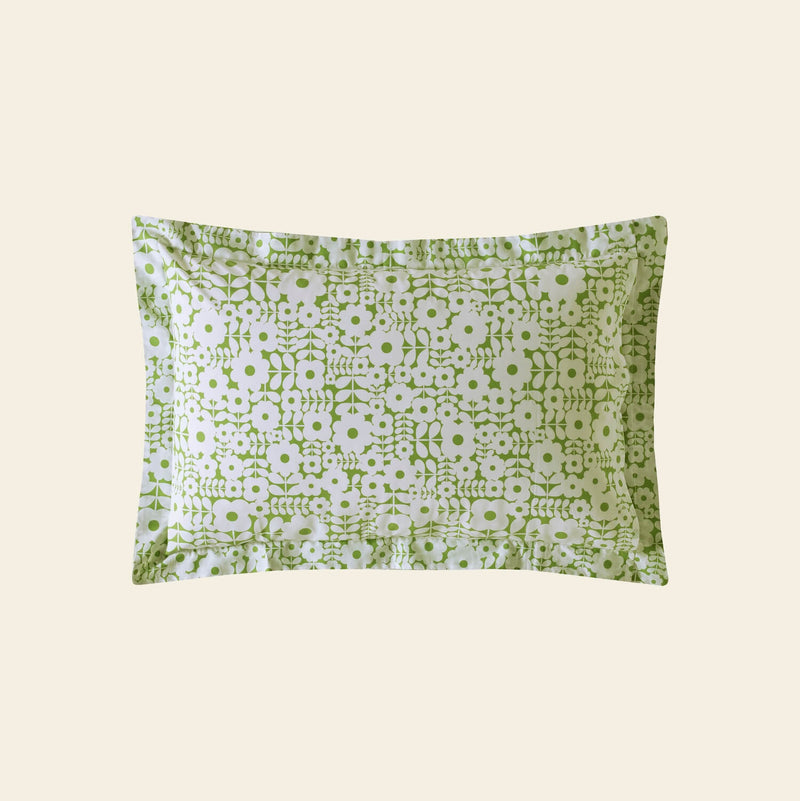 Criss Cross Stem Bed Linen Basil Green