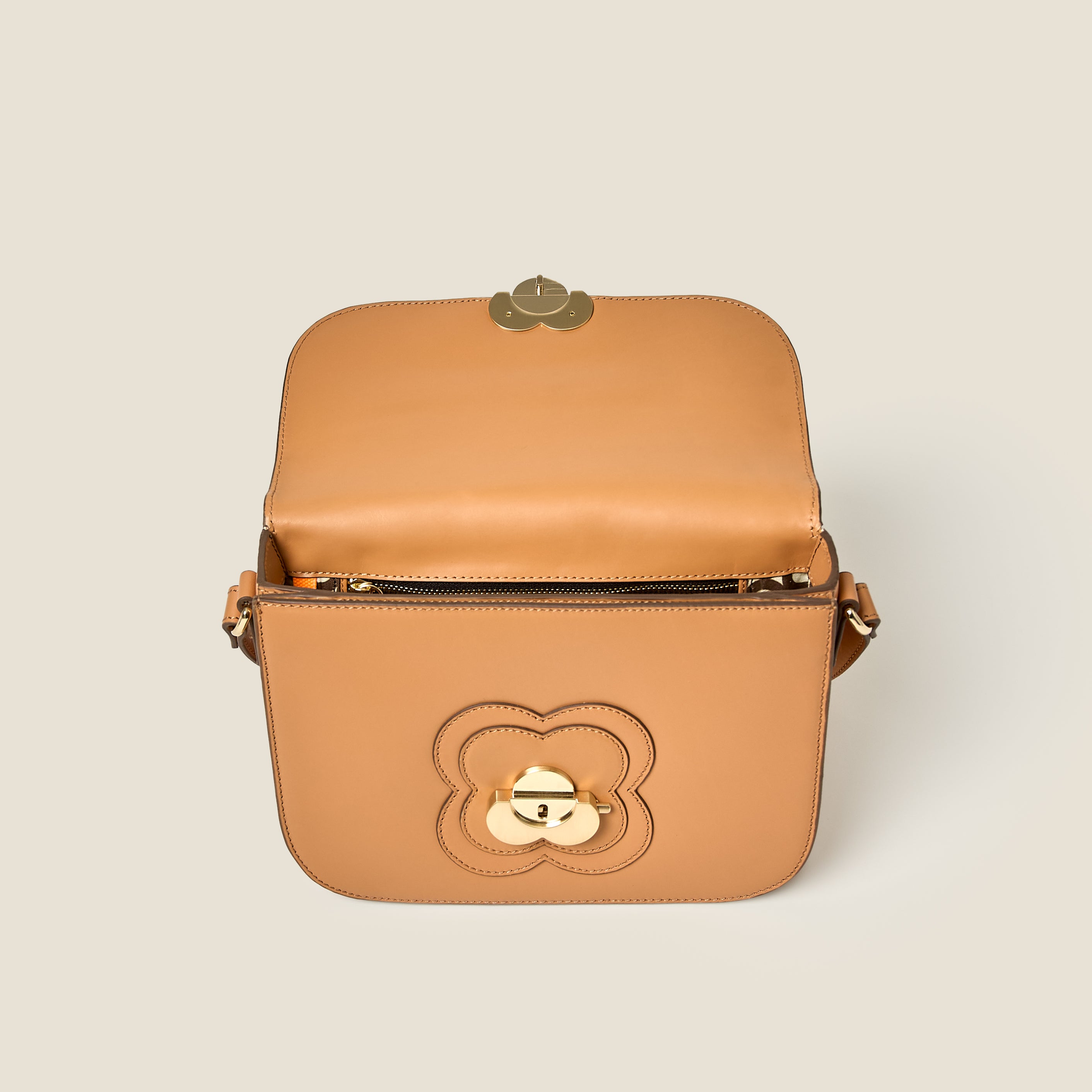 Eclipse Leather Crossbody Bag - Light Tan