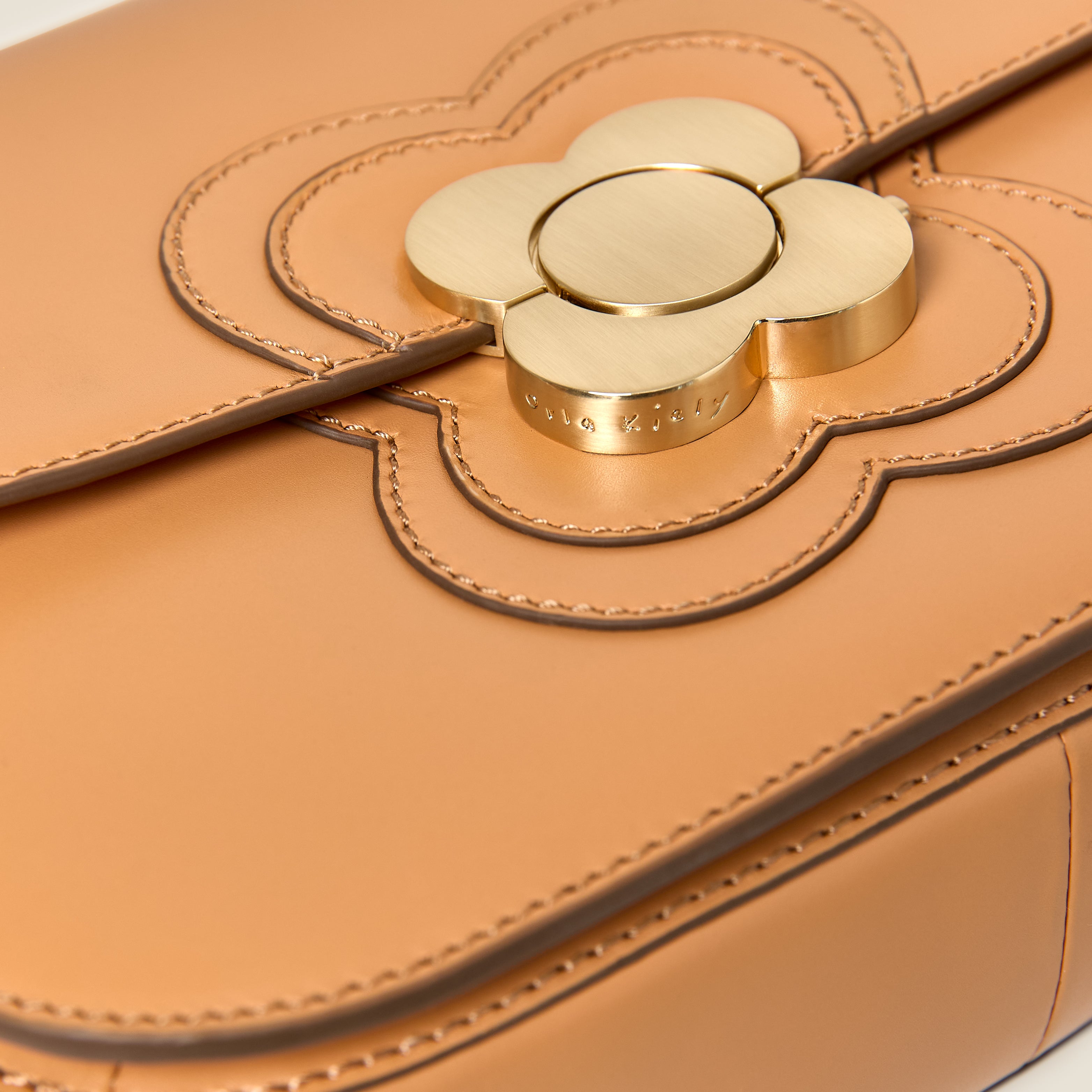 Eclipse Leather Crossbody Bag - Light Tan