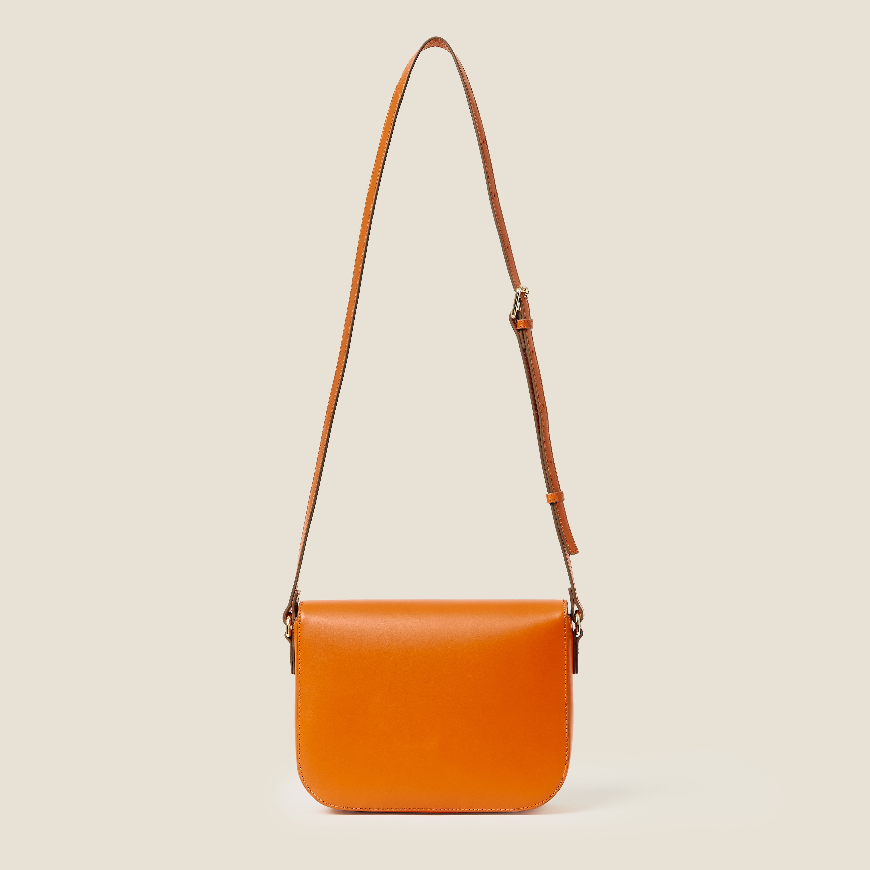 Eclipse Leather Crossbody Bag - Orange