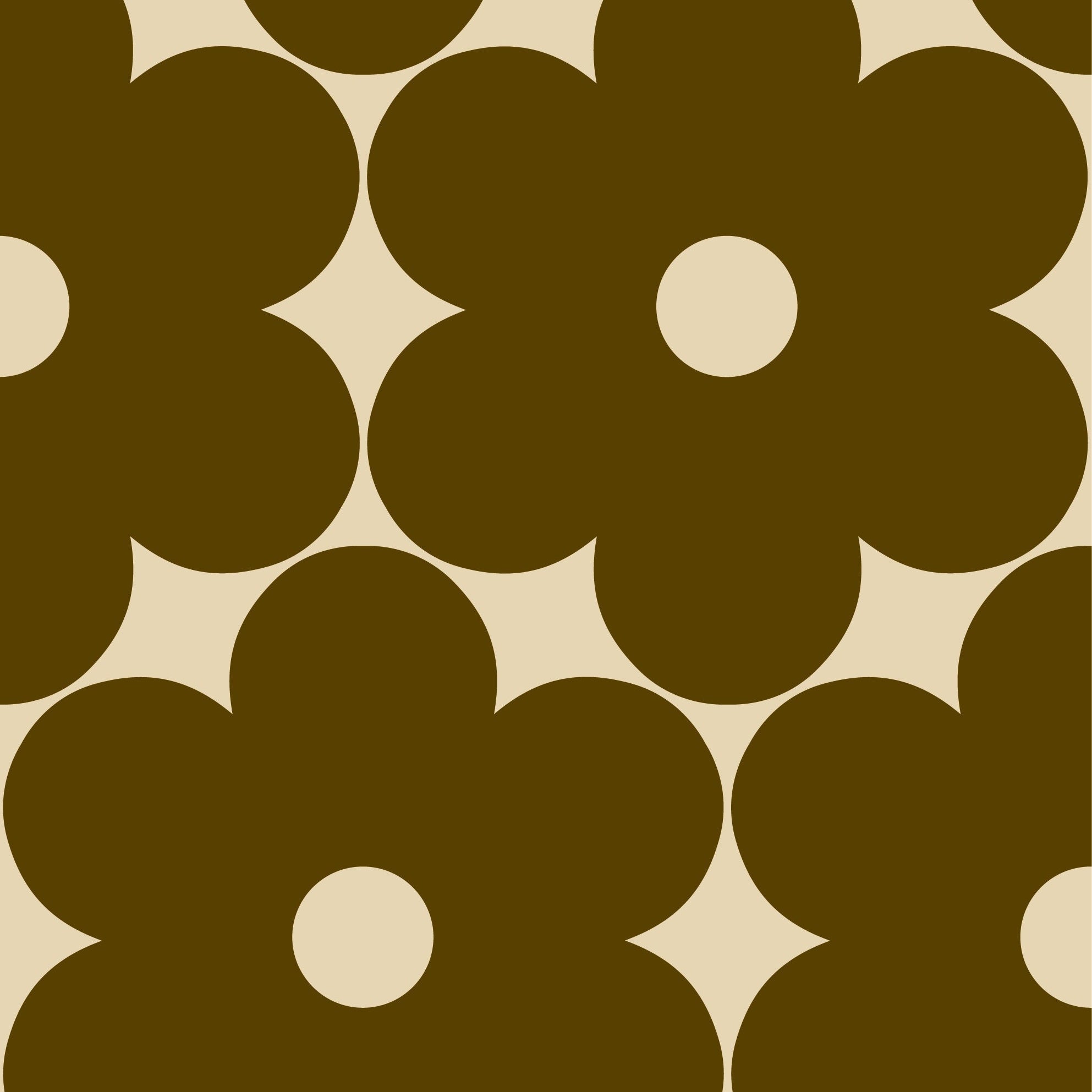 Flower Power Walnut Wallpaper