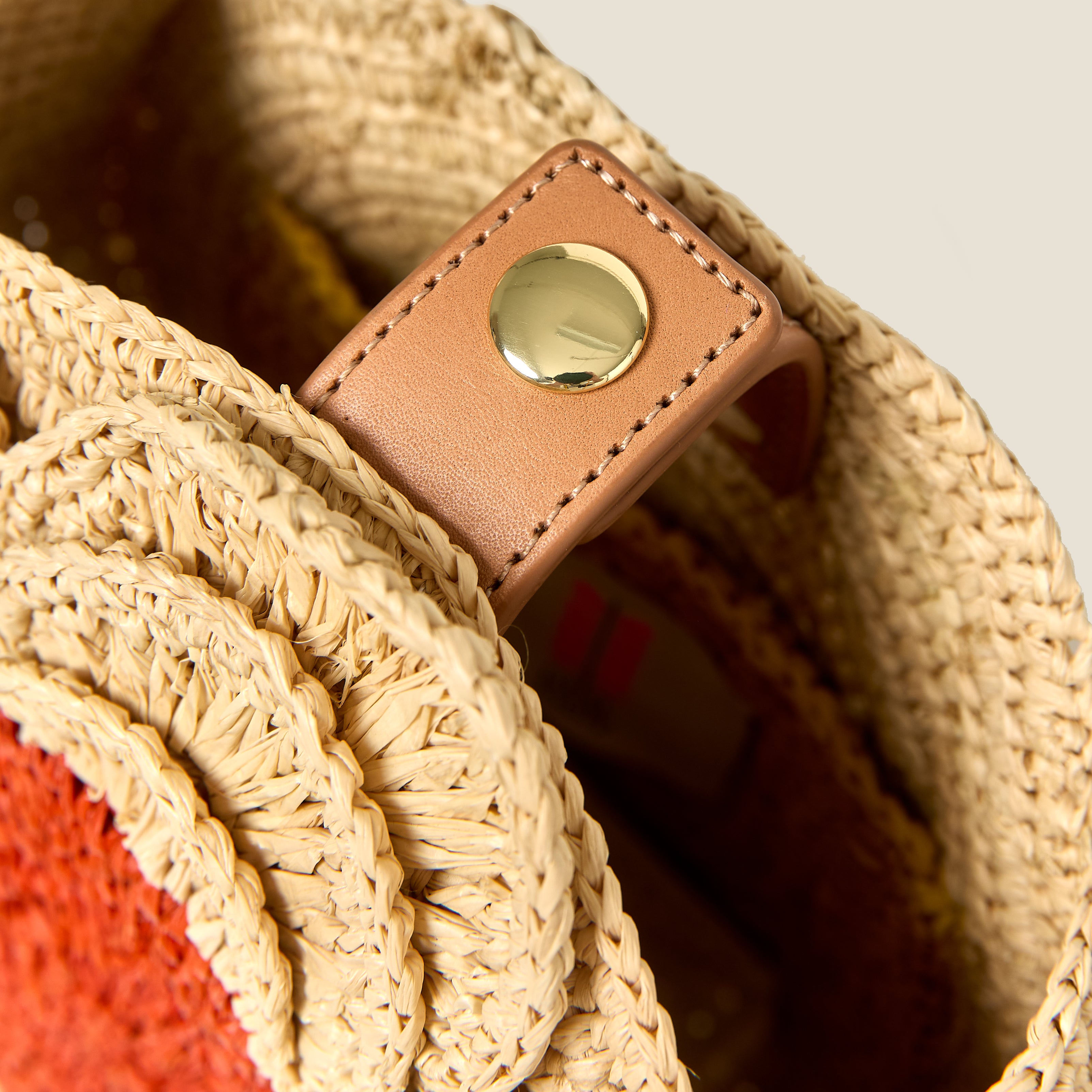 Flower Circle Raffia Crossbody - Natural