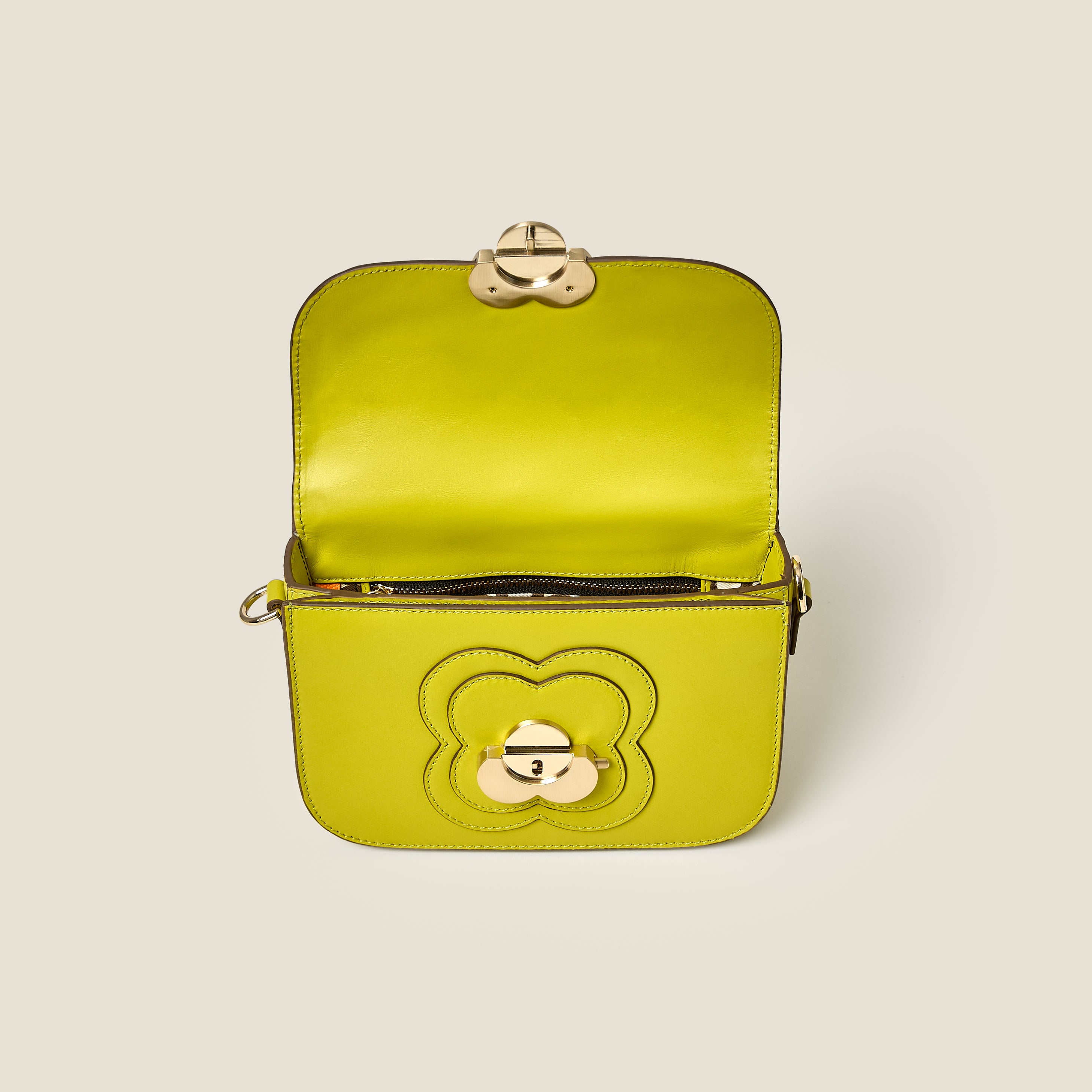 Mini Eclipse Leather Crossbody Bag - Chartreuse
