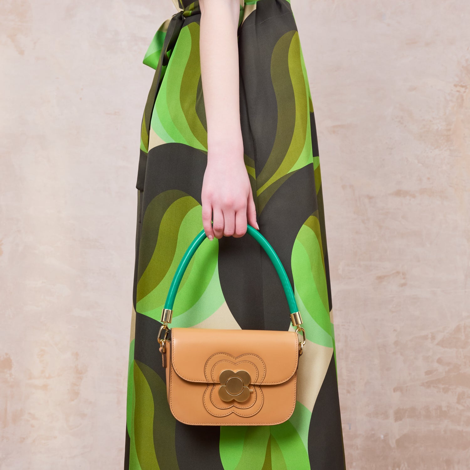 Mini Eclipse Leather Crossbody Bag - Light Tan