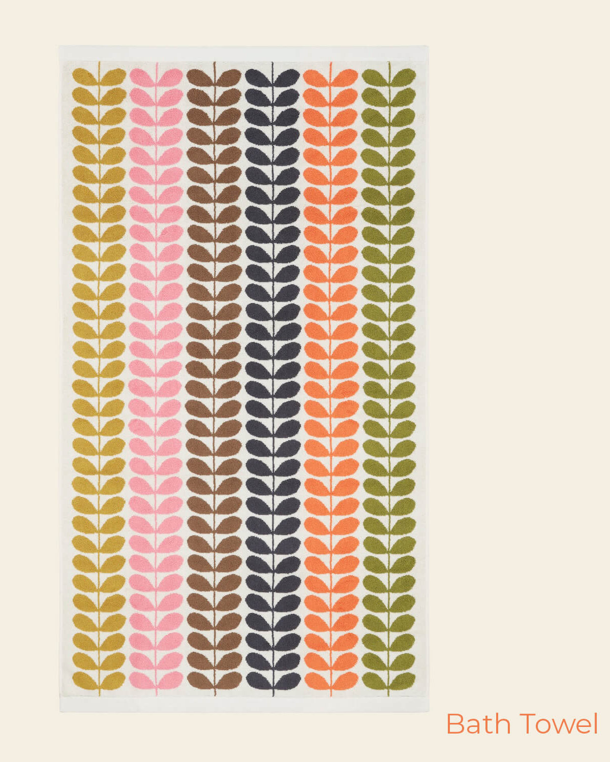 Multi Stem Bath Towel in Auburn by Orla Kiely