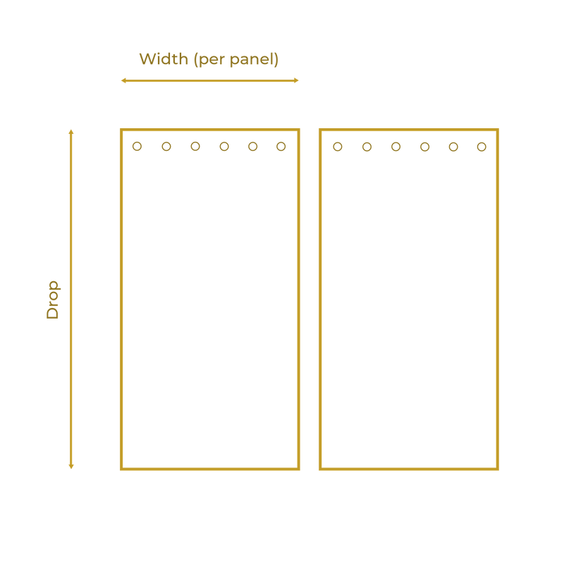 Trio Stem Ochre Curtains