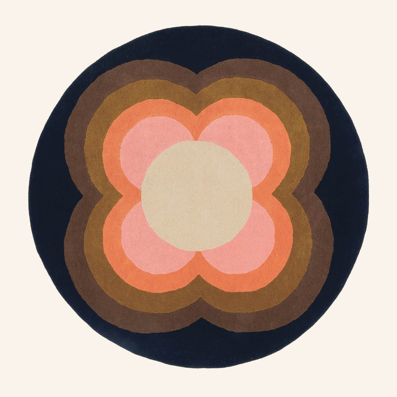 Orla Kiely Sunflower Pink Round Rug