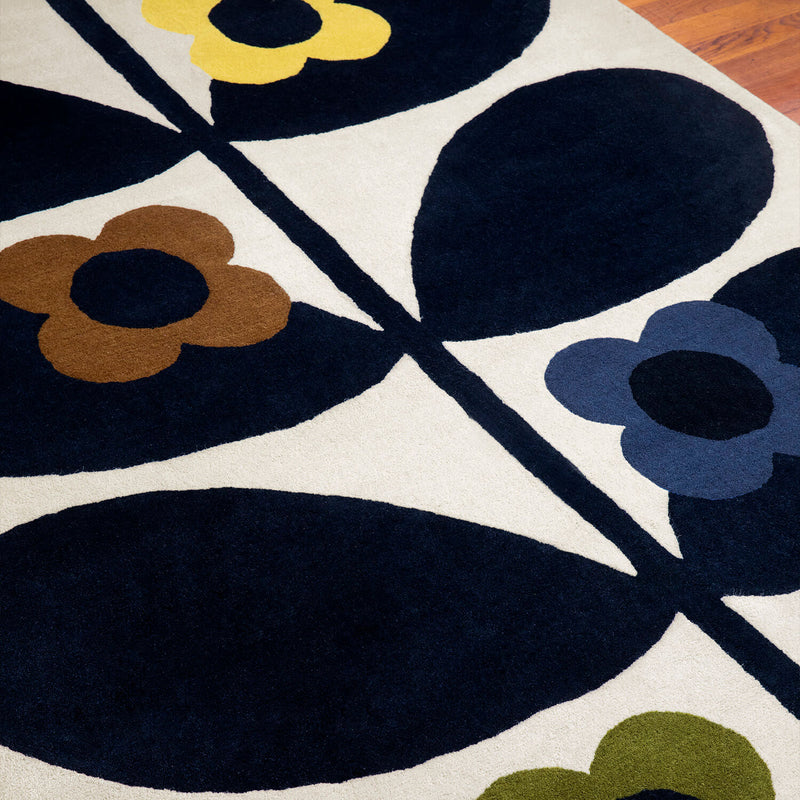 Orla Kiely Wild Rose Fawn Rug close up