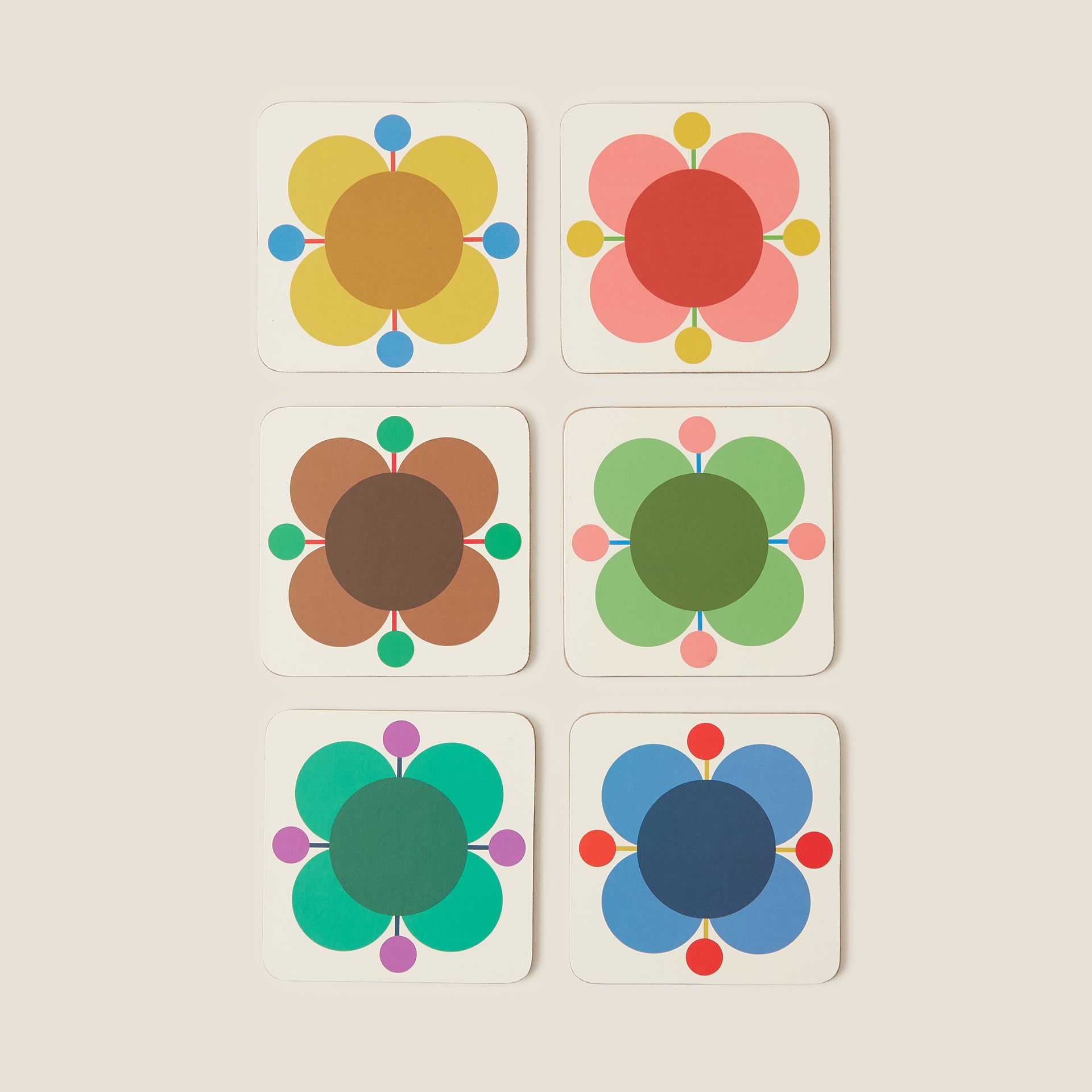 Atomic Flower Set 6 Coasters