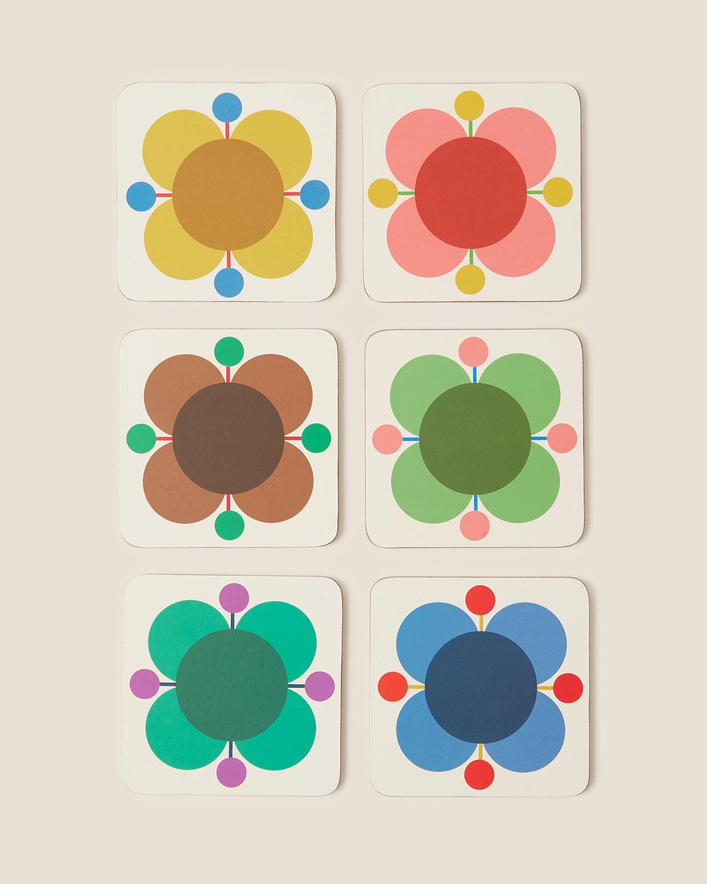 Atomic Flower Set of 6 Coasters