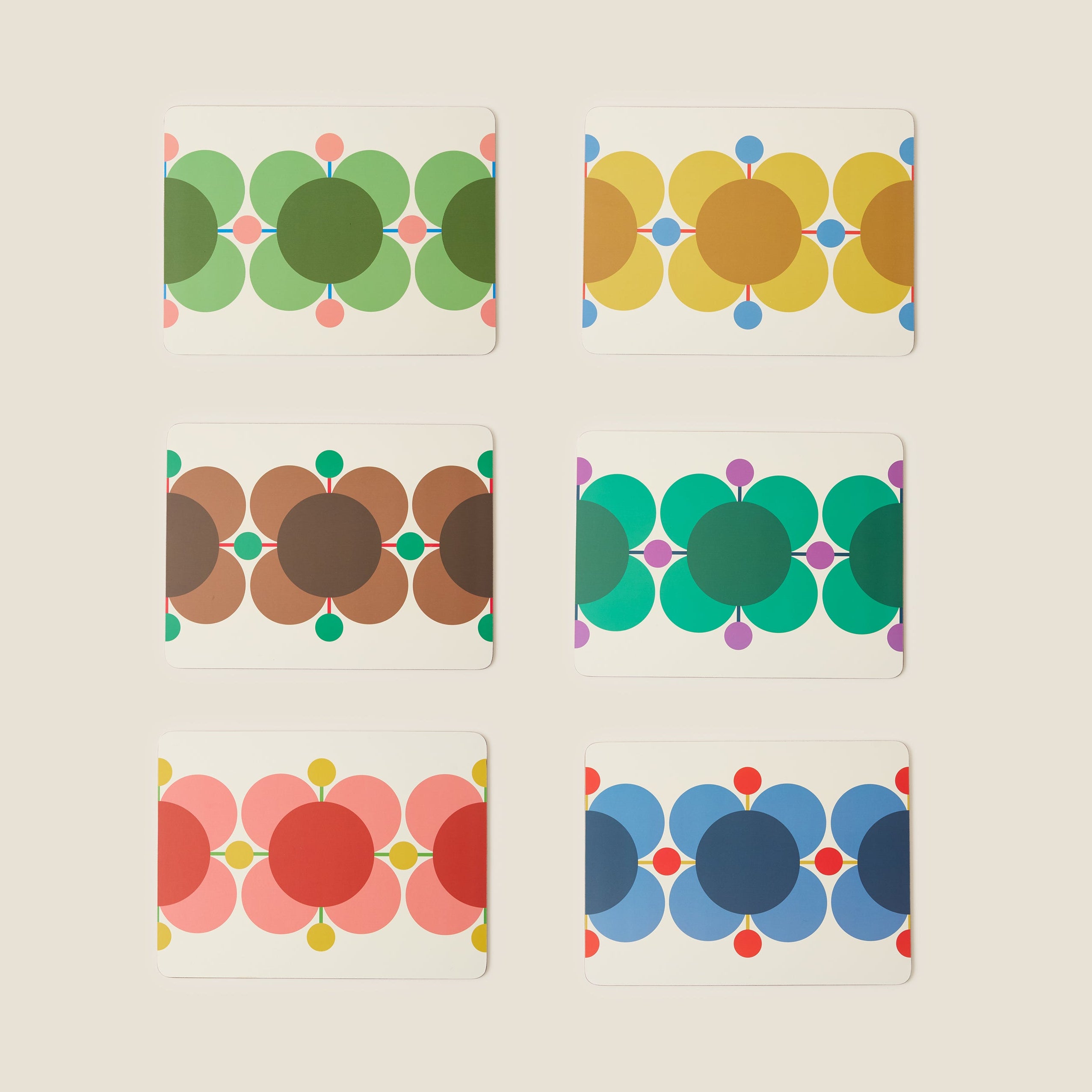 Atomic Flower Set of 6 Placemats
